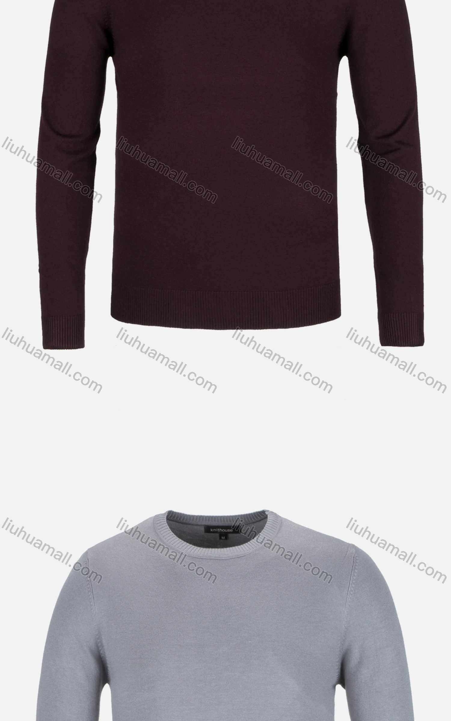 Wholesale Men's Casual Slim Fit Crew Neck Long Sleeve Plain Knit Sweater 8302# - Liuhuamall