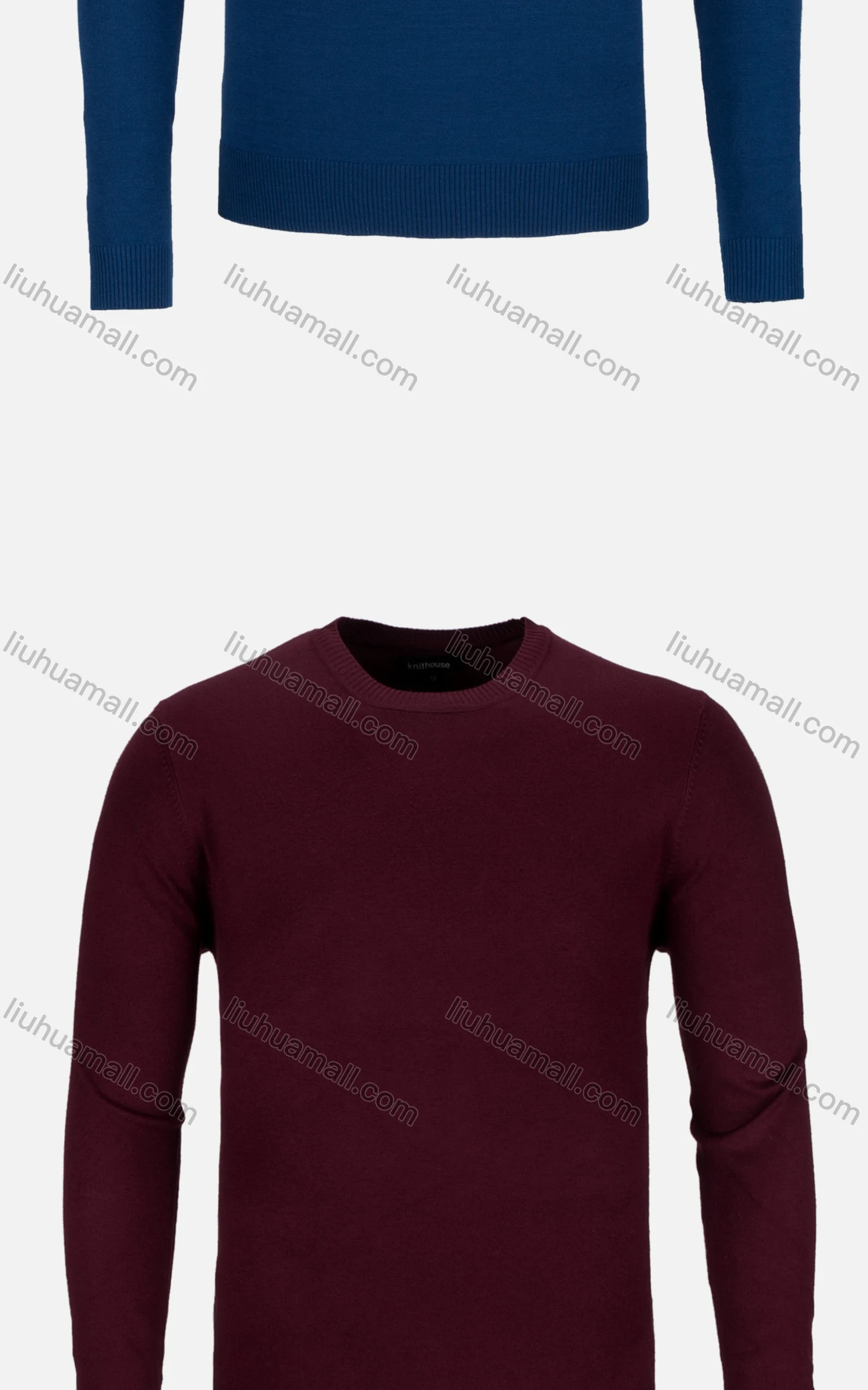 Wholesale Men's Casual Slim Fit Crew Neck Long Sleeve Plain Knit Sweater 8302# - Liuhuamall