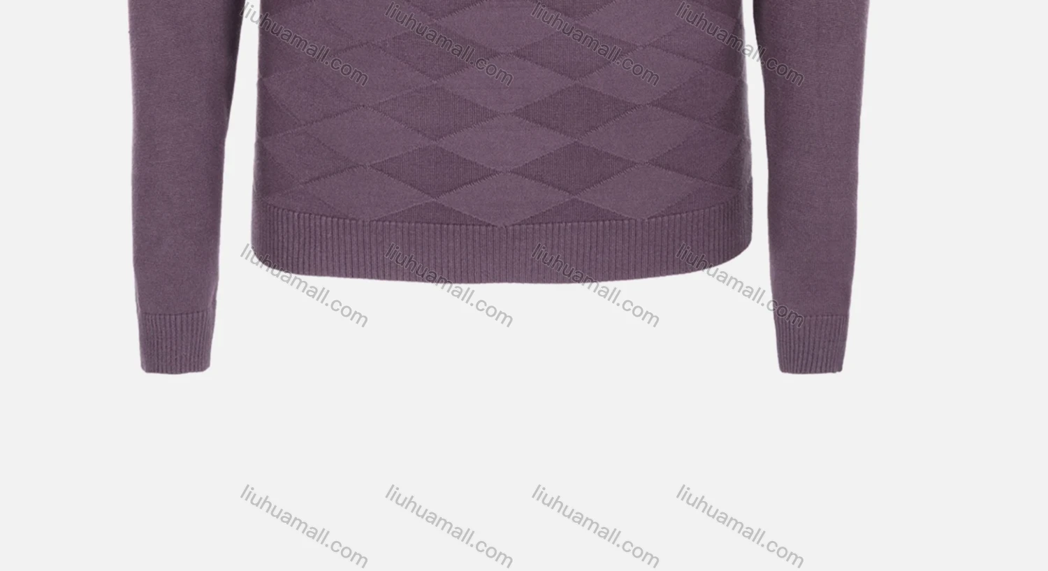 Wholesale Men's Casual Slim Fit Crew Neck Long Sleeve Argyle Knit Sweater 8303# - Liuhuamall