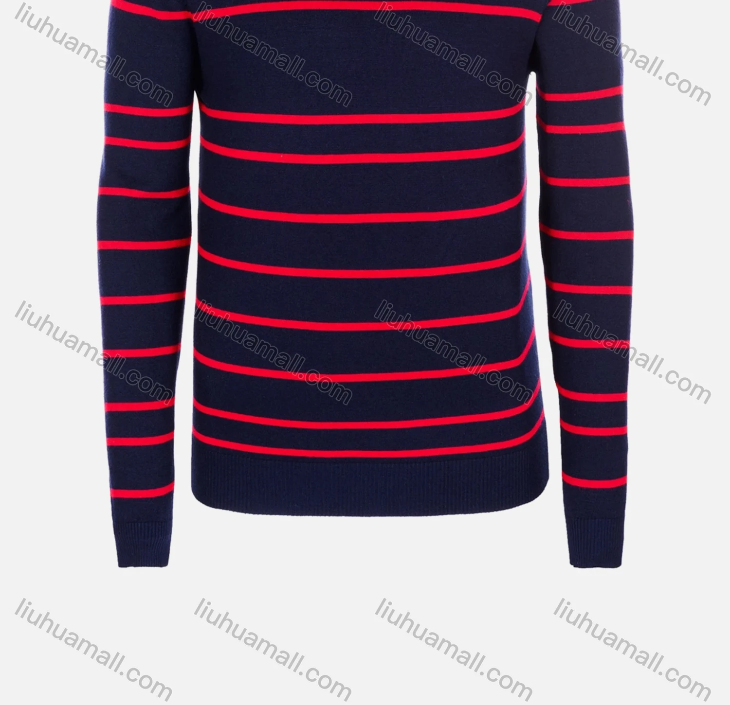 Wholesale Men's Casual Slim Fit Crew Neck Long Sleeve Striped Knit Sweater 8310# - Liuhuamall