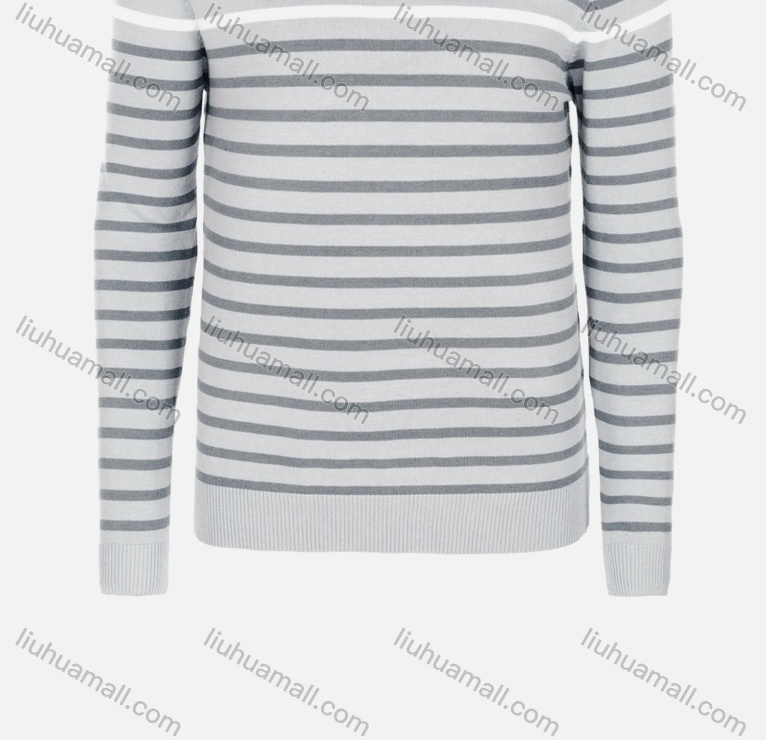 Wholesale Men's Casual Slim Fit Crew Neck Long Sleeve Striped Knit Sweater 8312# - Liuhuamall