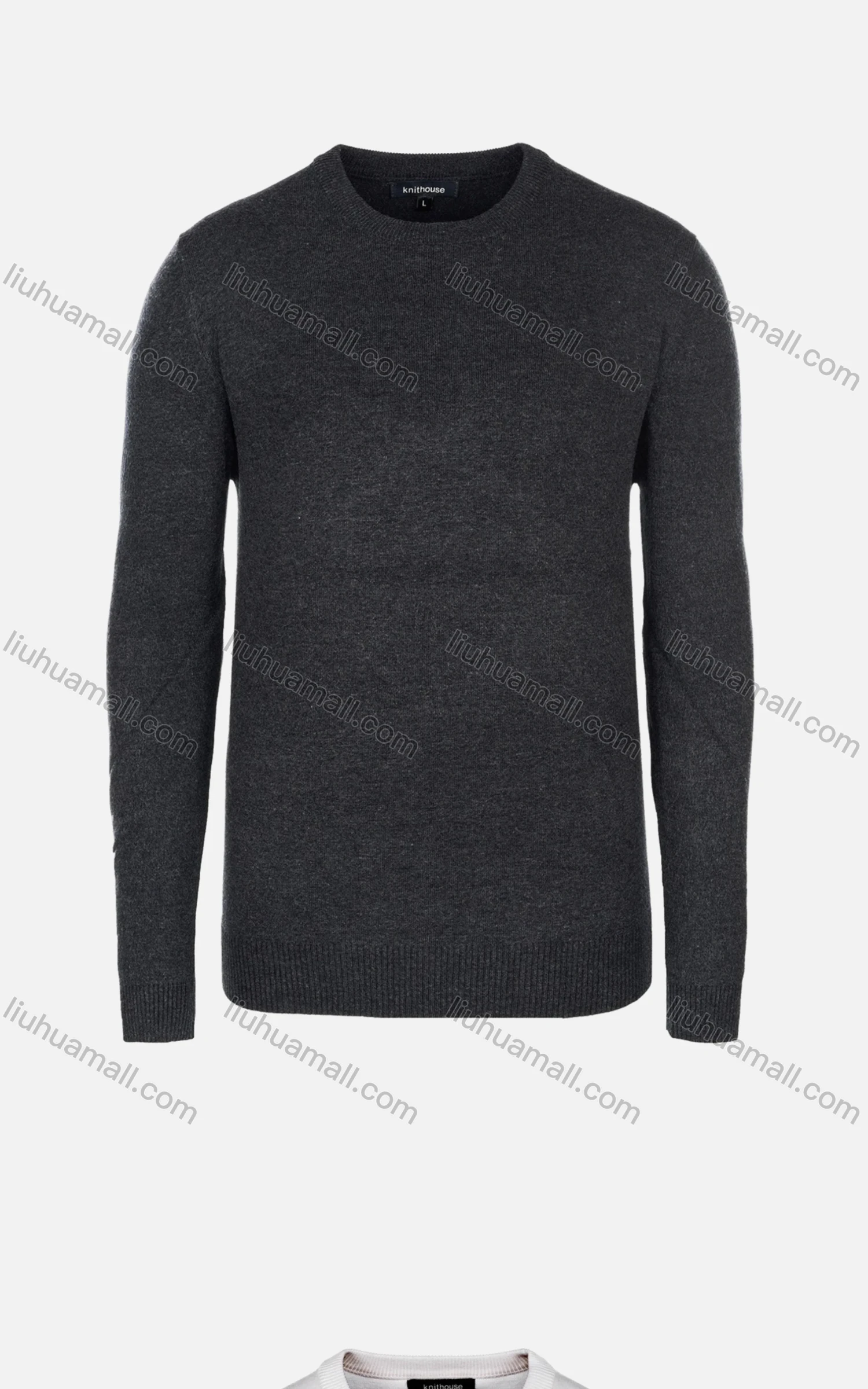Wholesale Men's Casual Slim Fit Crew Neck Long Sleeve Plain Knit Wool Blend Sweater 8802# - Liuhuamall