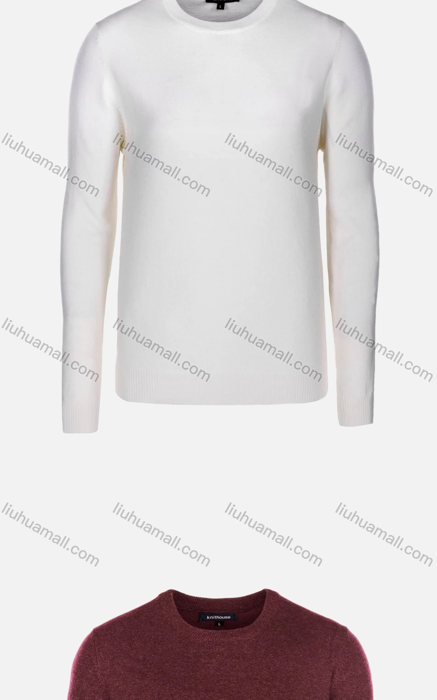 Wholesale Men's Casual Slim Fit Crew Neck Long Sleeve Plain Knit Wool Blend Sweater 8802# - Liuhuamall