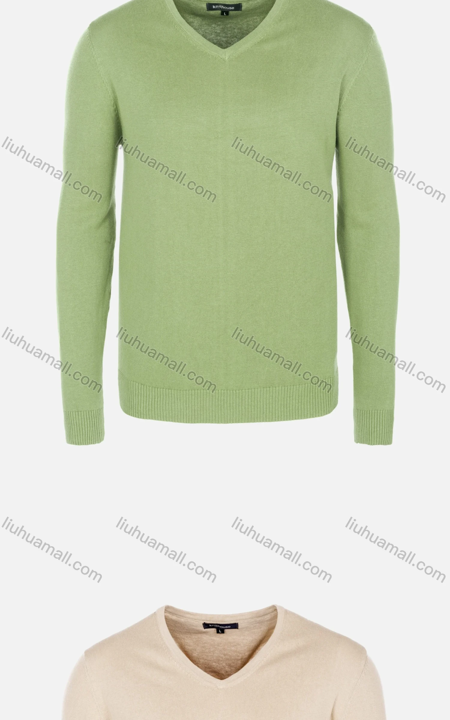 Wholesale Men's Casual Slim Fit V Neck Long Sleeve Plain Knit Wool Blend Sweater 8901# - Liuhuamall