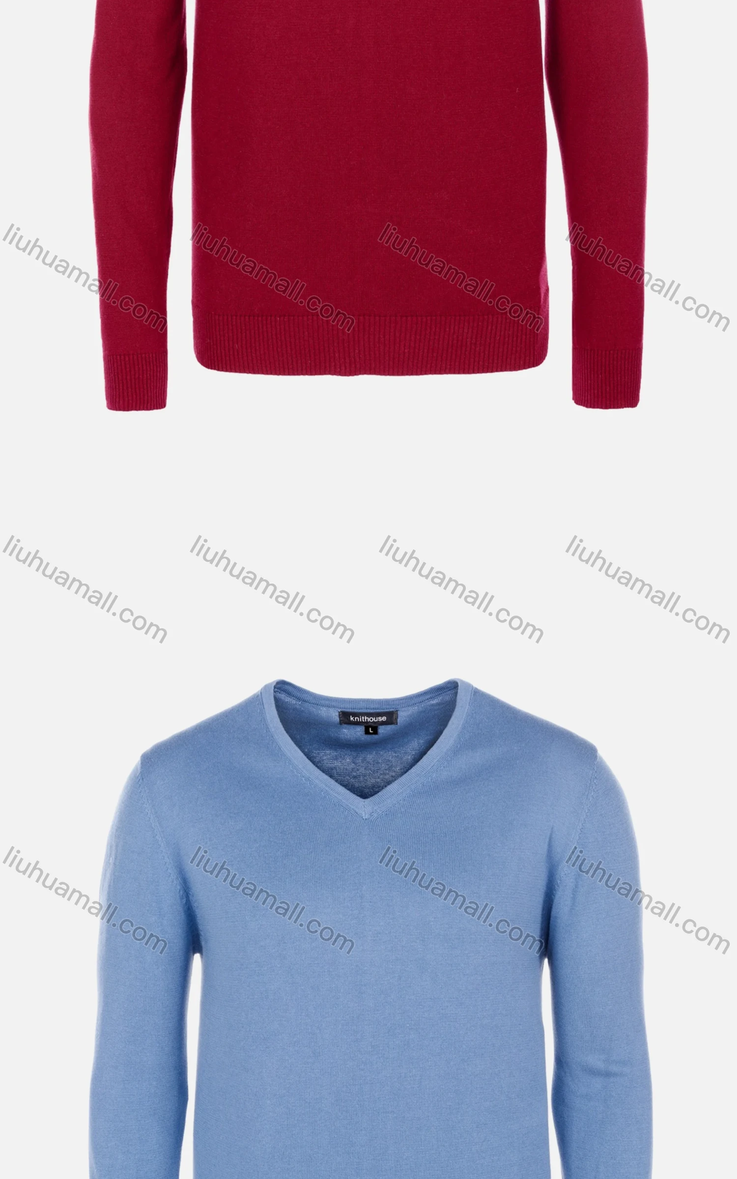 Wholesale Men's Casual Slim Fit V Neck Long Sleeve Plain Knit Wool Blend Sweater 8901# - Liuhuamall