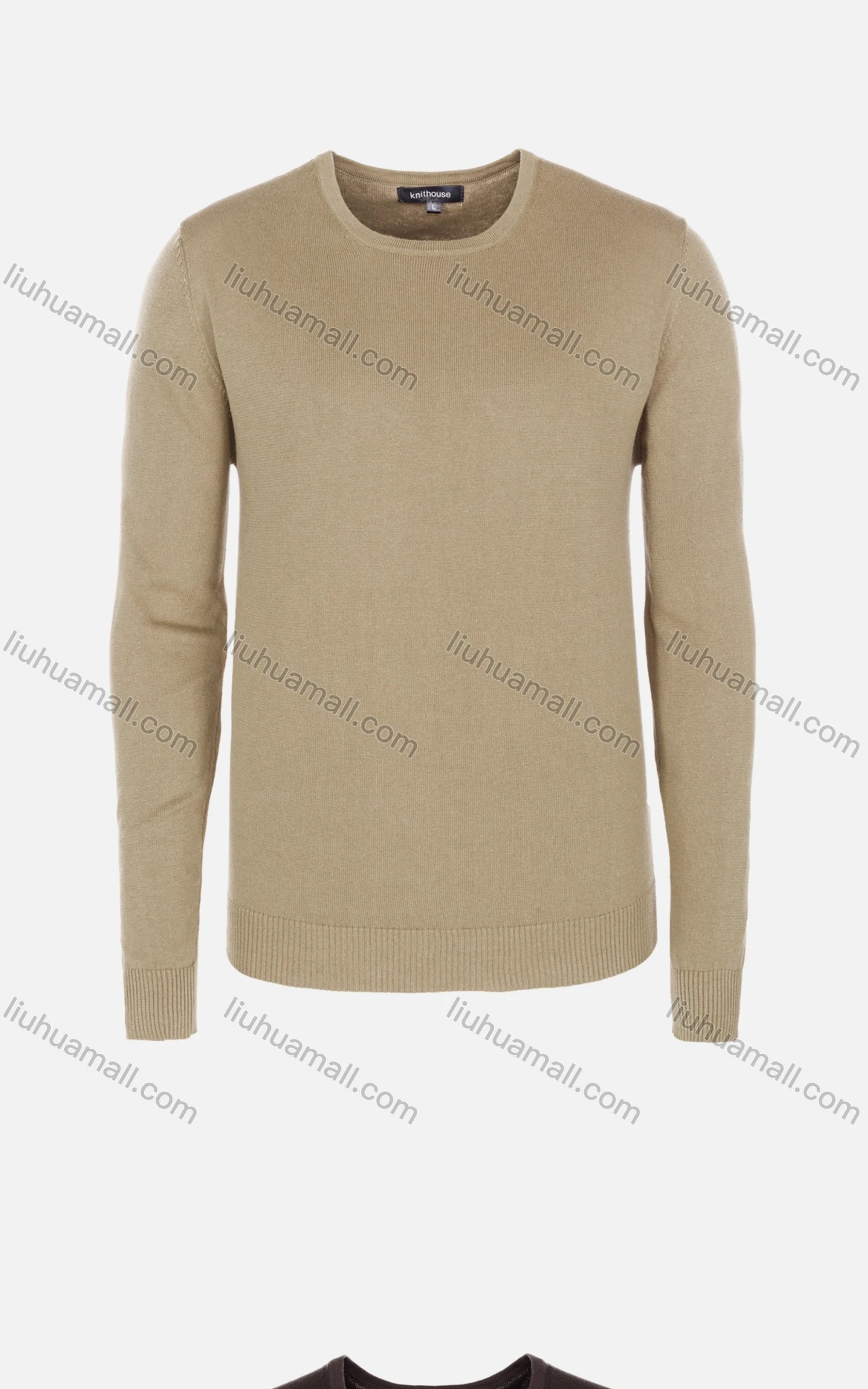 Wholesale Men's Casual Slim Fit Crew Neck Long Sleeve Plain Knit Wool Blend Sweater 8902# - Liuhuamall