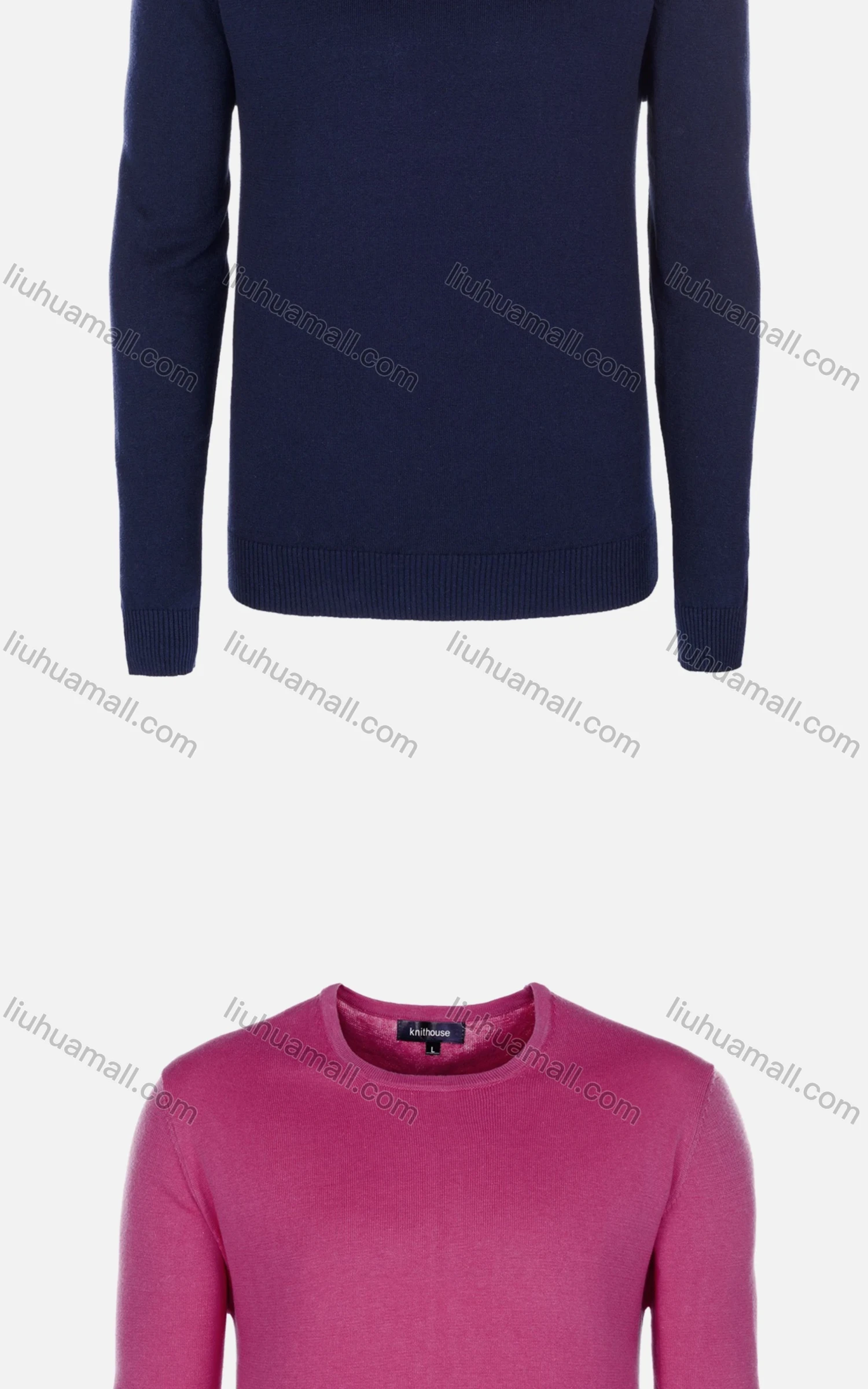 Wholesale Men's Casual Slim Fit Crew Neck Long Sleeve Plain Knit Wool Blend Sweater 8902# - Liuhuamall