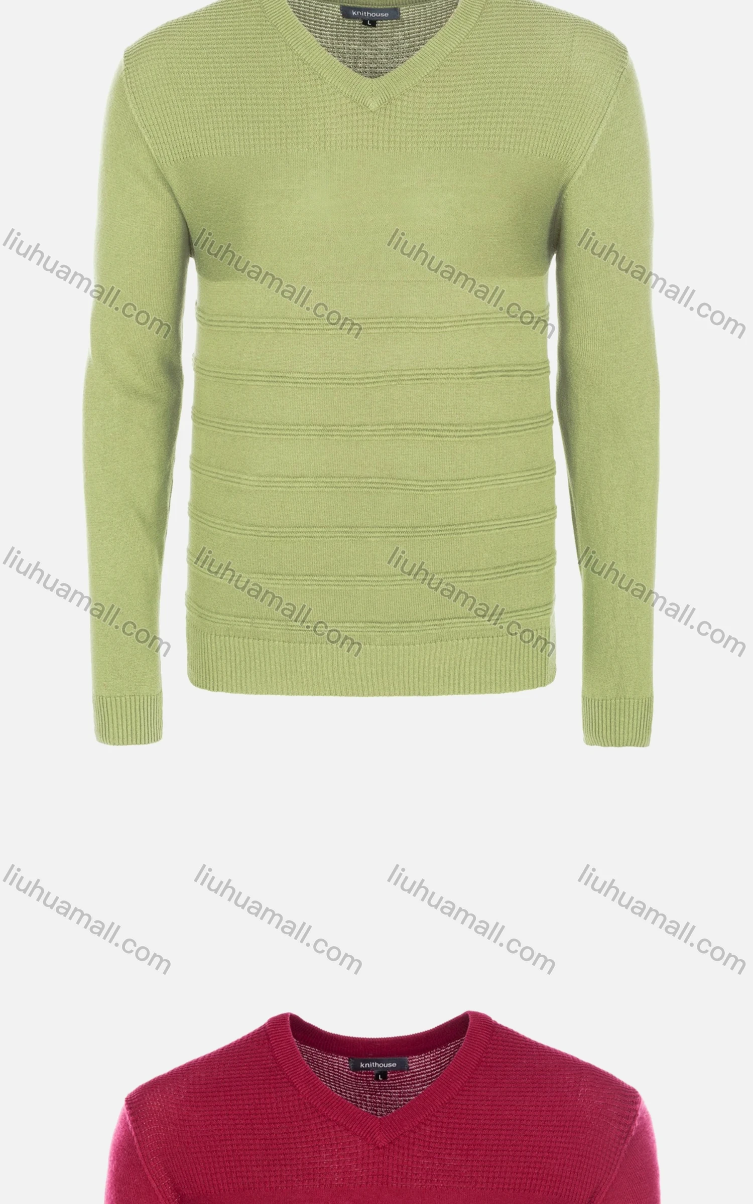 Wholesale Men's Casual Slim Fit V Neck Long Sleeve Plain Knit Wool Blend Sweater 8903# - Liuhuamall