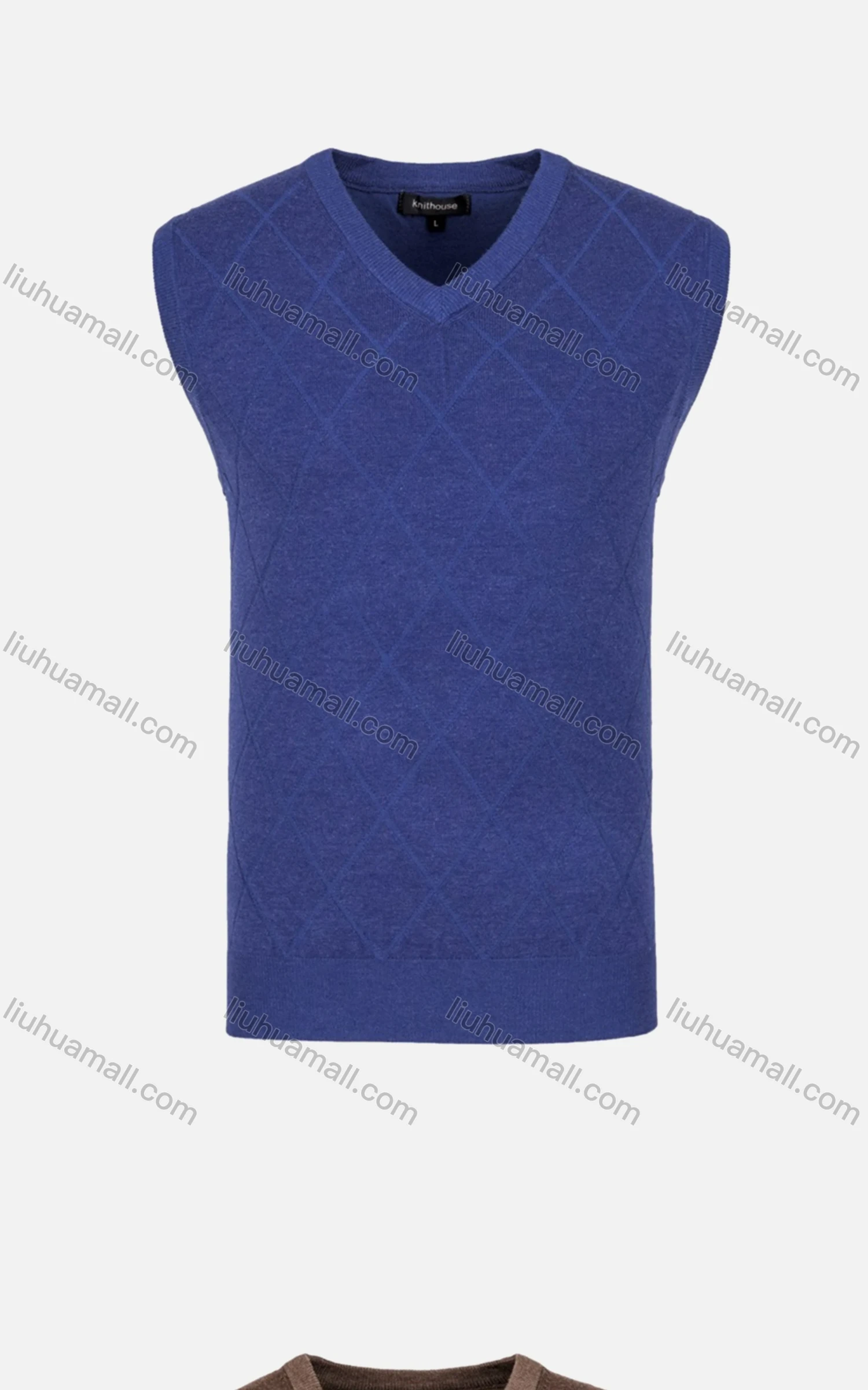 Wholesale Men's Casual Slim Fit V Neck Sleeveless Plain Knit Wool Blend Sweater Vest 8808# - Liuhuamall