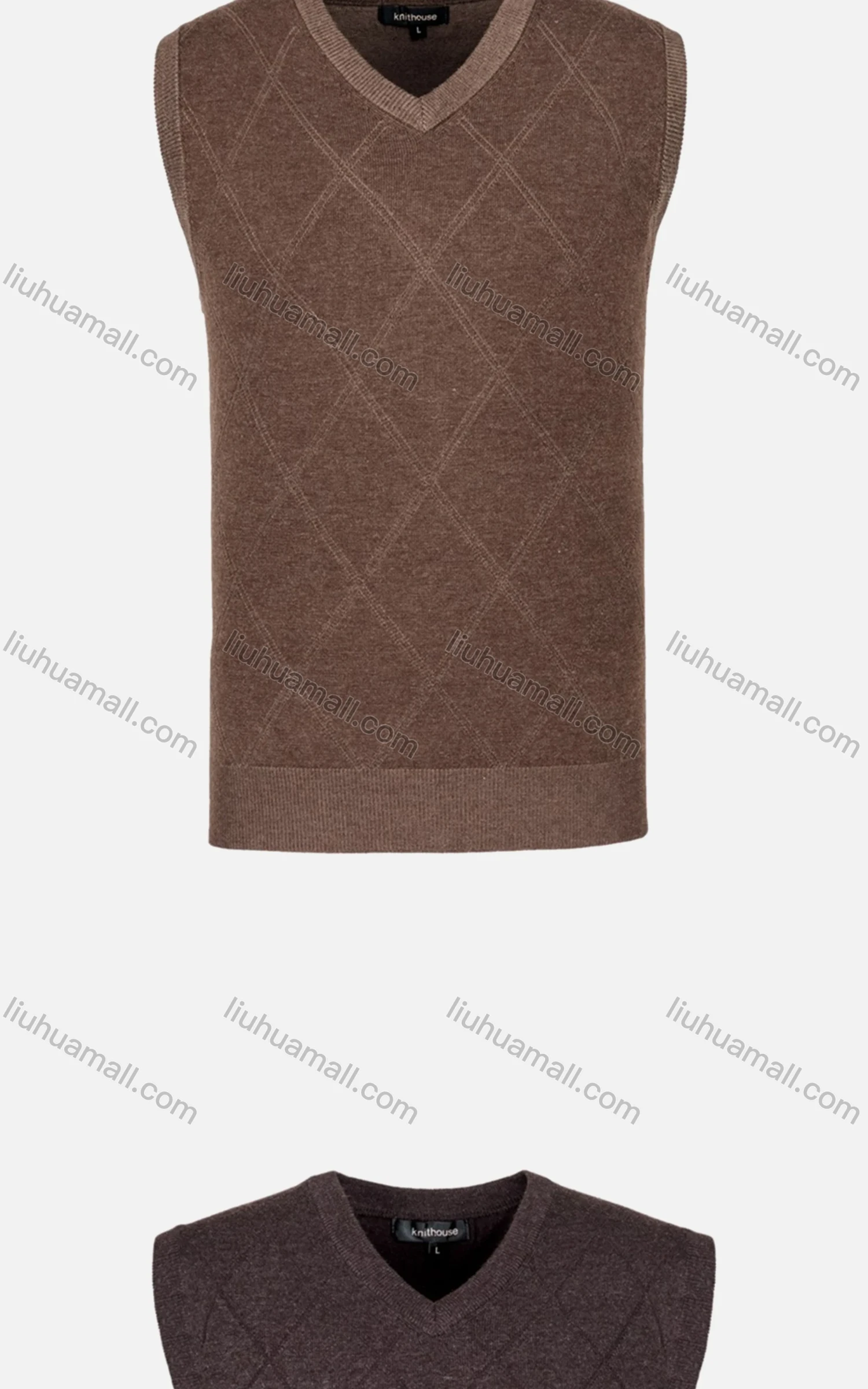 Wholesale Men's Casual Slim Fit V Neck Sleeveless Plain Knit Wool Blend Sweater Vest 8808# - Liuhuamall