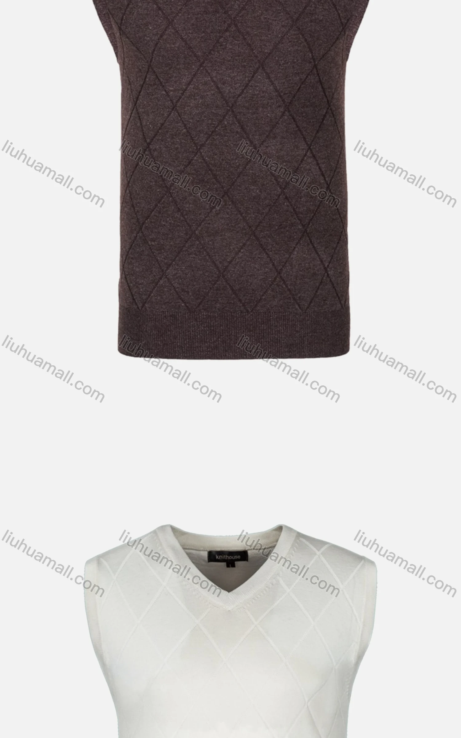 Wholesale Men's Casual Slim Fit V Neck Sleeveless Plain Knit Wool Blend Sweater Vest 8808# - Liuhuamall