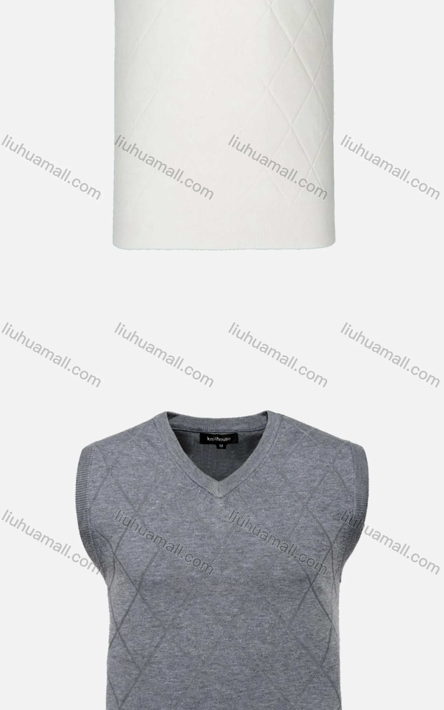 Wholesale Men's Casual Slim Fit V Neck Sleeveless Plain Knit Wool Blend Sweater Vest 8808# - Liuhuamall