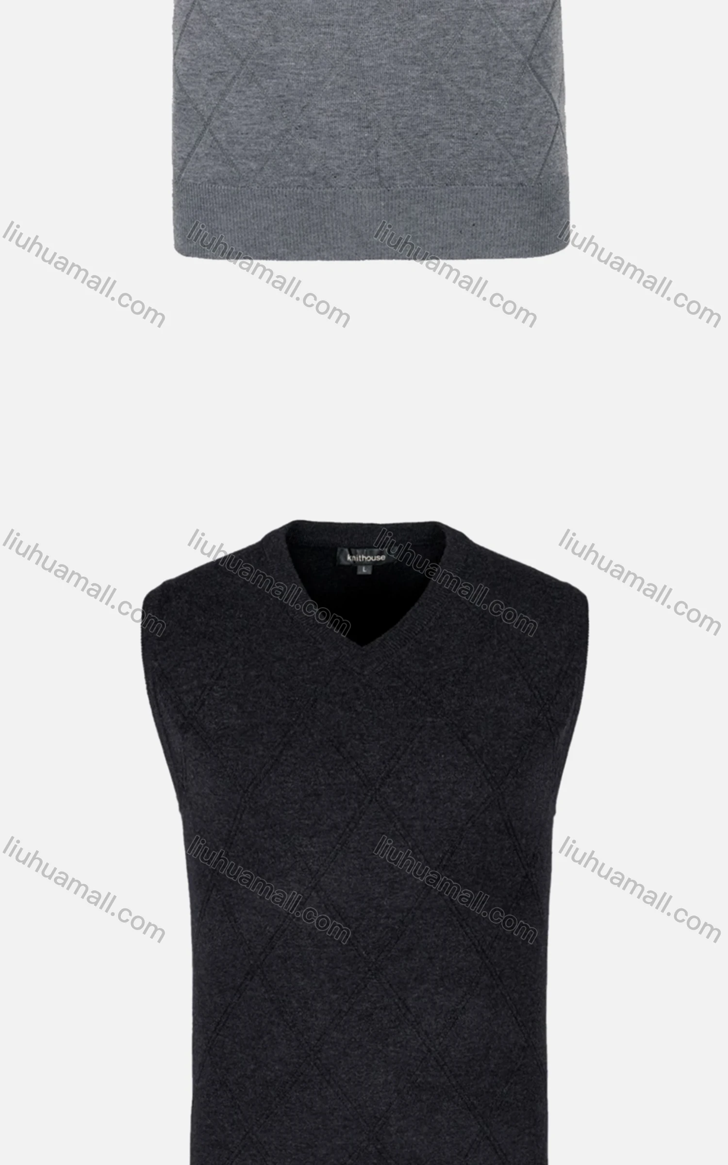 Wholesale Men's Casual Slim Fit V Neck Sleeveless Plain Knit Wool Blend Sweater Vest 8808# - Liuhuamall