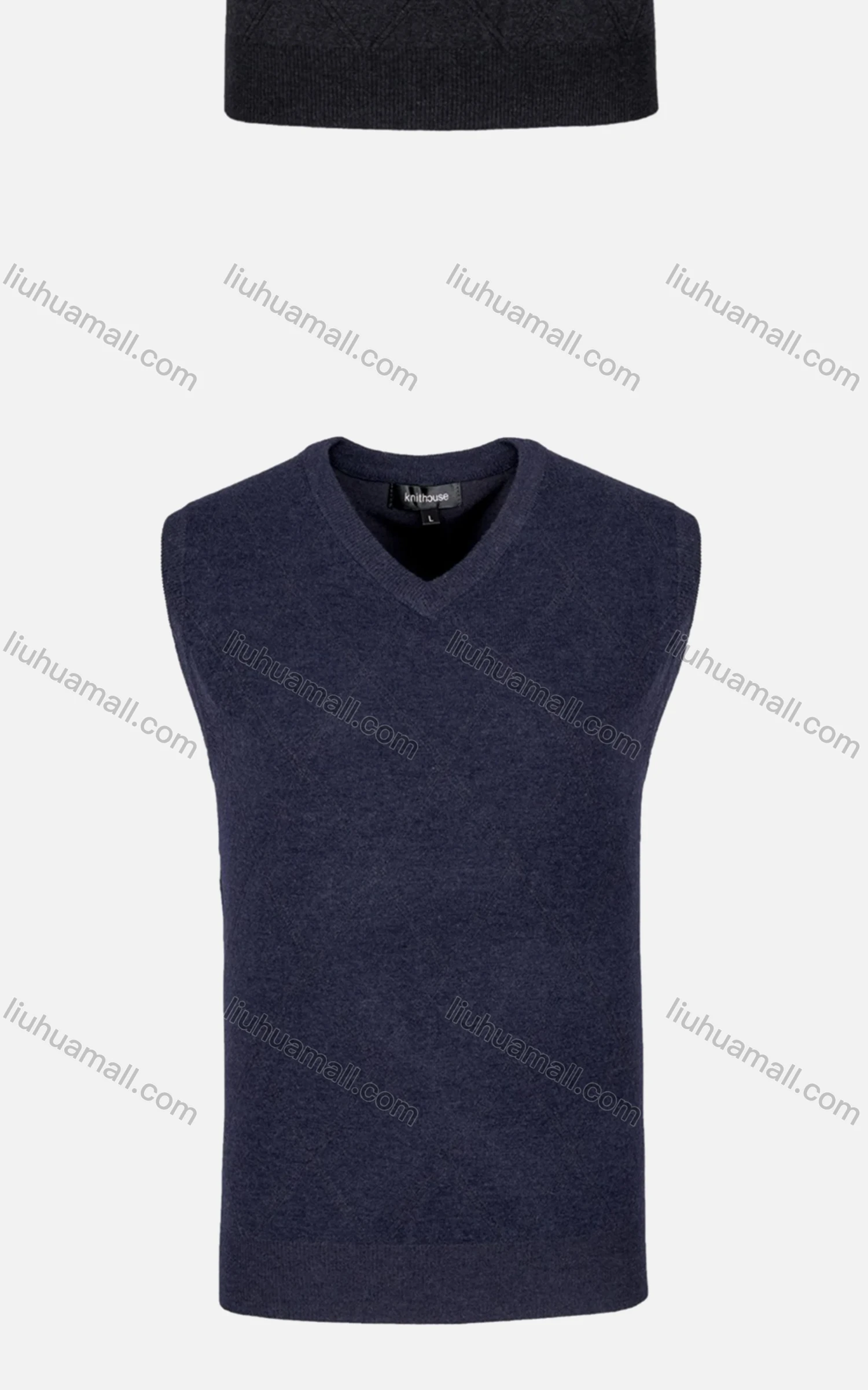 Wholesale Men's Casual Slim Fit V Neck Sleeveless Plain Knit Wool Blend Sweater Vest 8808# - Liuhuamall