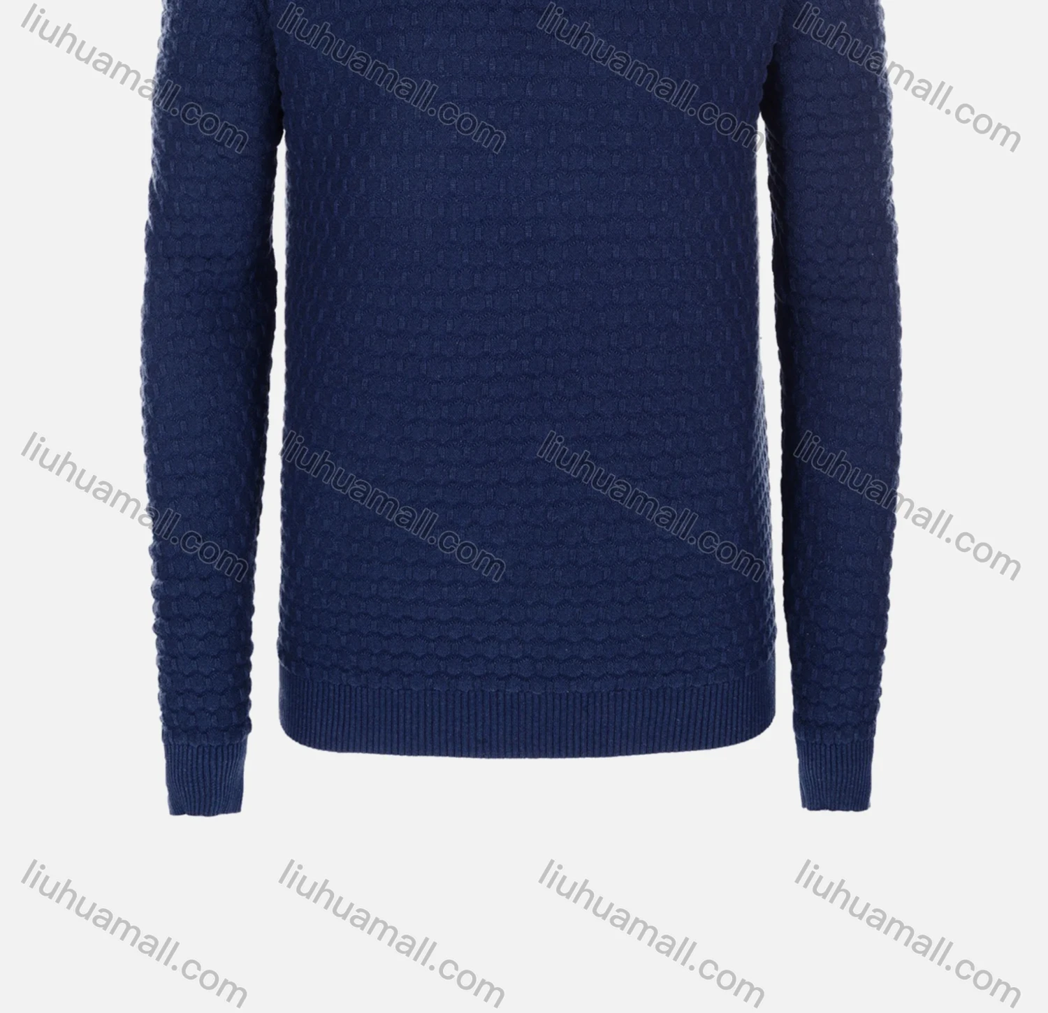 Wholesale Men's Casual Slim Fit V Neck Honeycomb Plain Knit Wool Blend Sweater 8905# - Liuhuamall