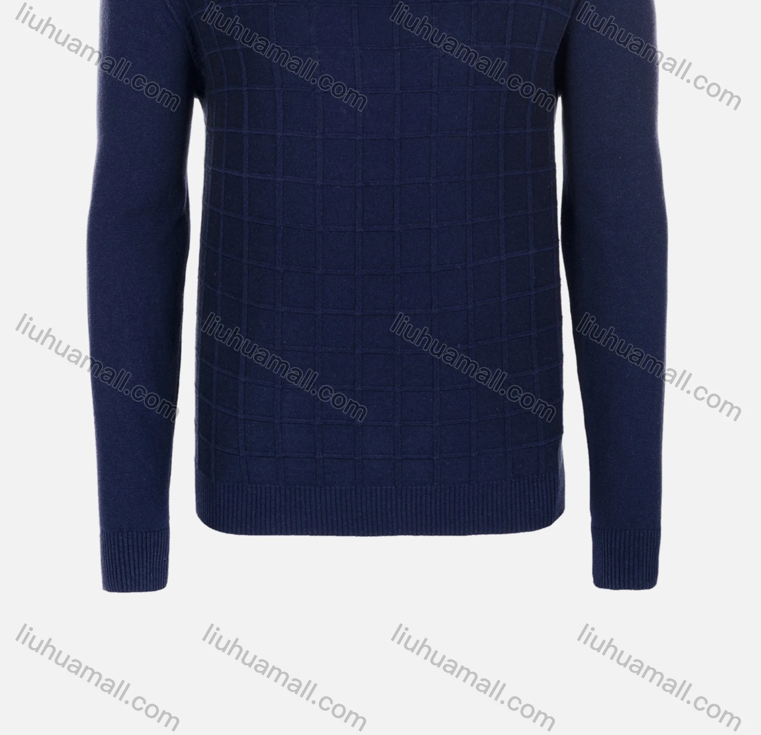 Wholesale Men's Casual Slim Fit V Neck Plaid Plain Knit Wool Blend Sweater 8906# - Liuhuamall