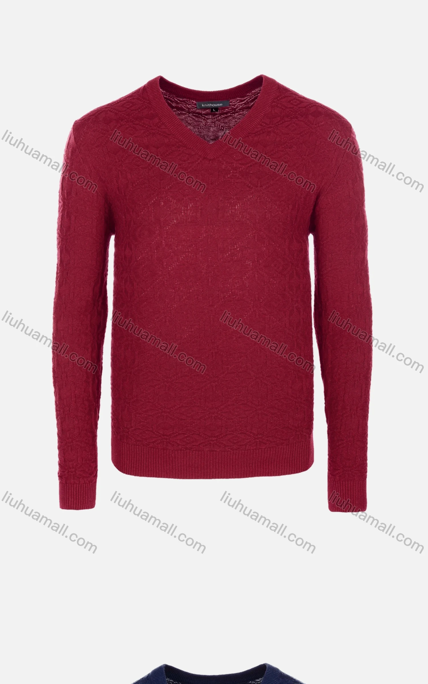 Wholesale Men's Casual Slim Fit V Neck Long Sleeve Plain Knit Wool Blend Sweater 8908# - Liuhuamall
