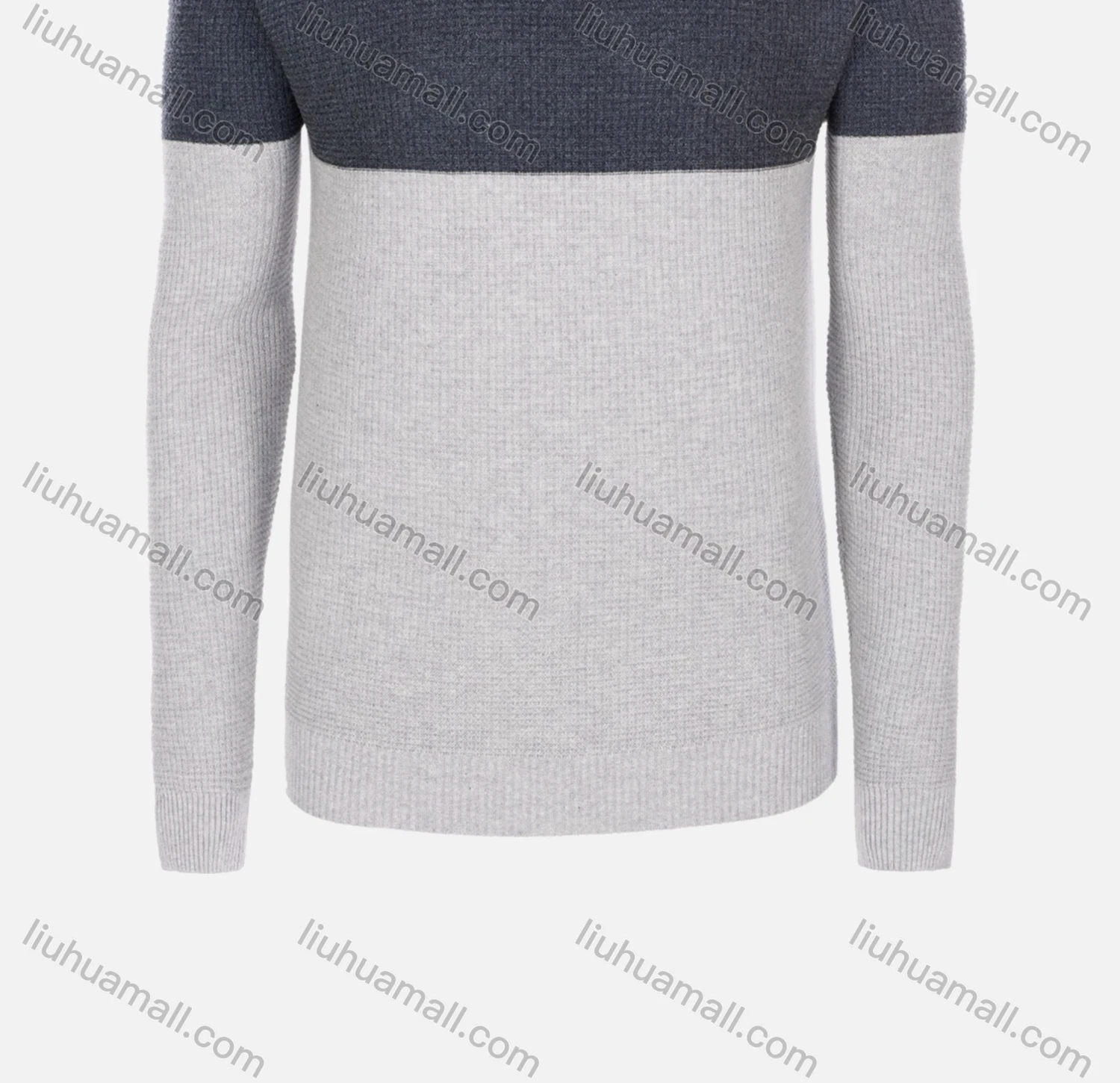 Wholesale Men's Casual Slim Fit Crew Neck Long Sleeve Colorblock Knit Wool Blend Sweater 8912# - Liuhuamall