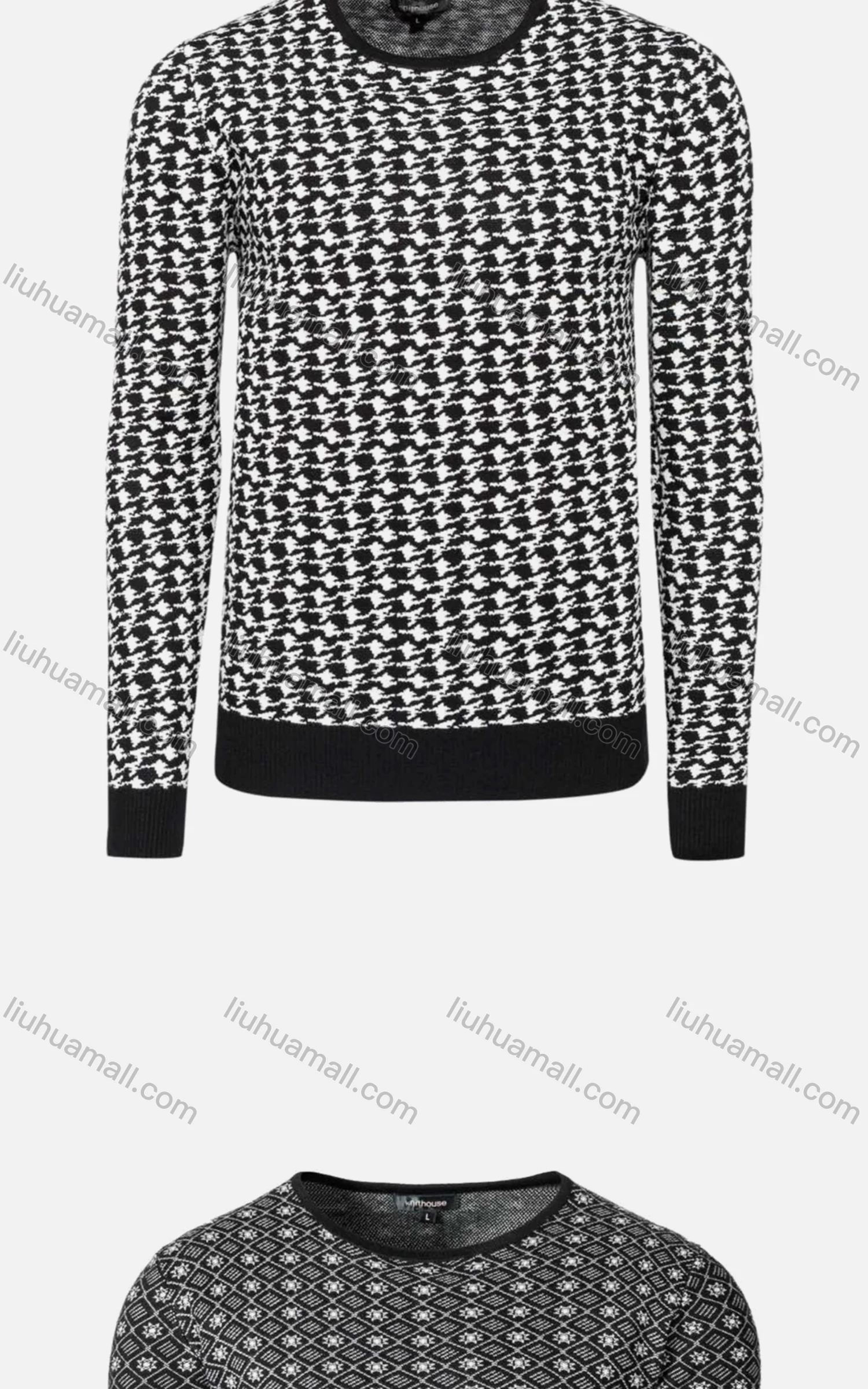 Wholesale Men's Casual Slim Fit Crew Neck Folk Art Knit Wool Blend Sweater 8360/8361/8362/8363/8365# - Liuhuamall