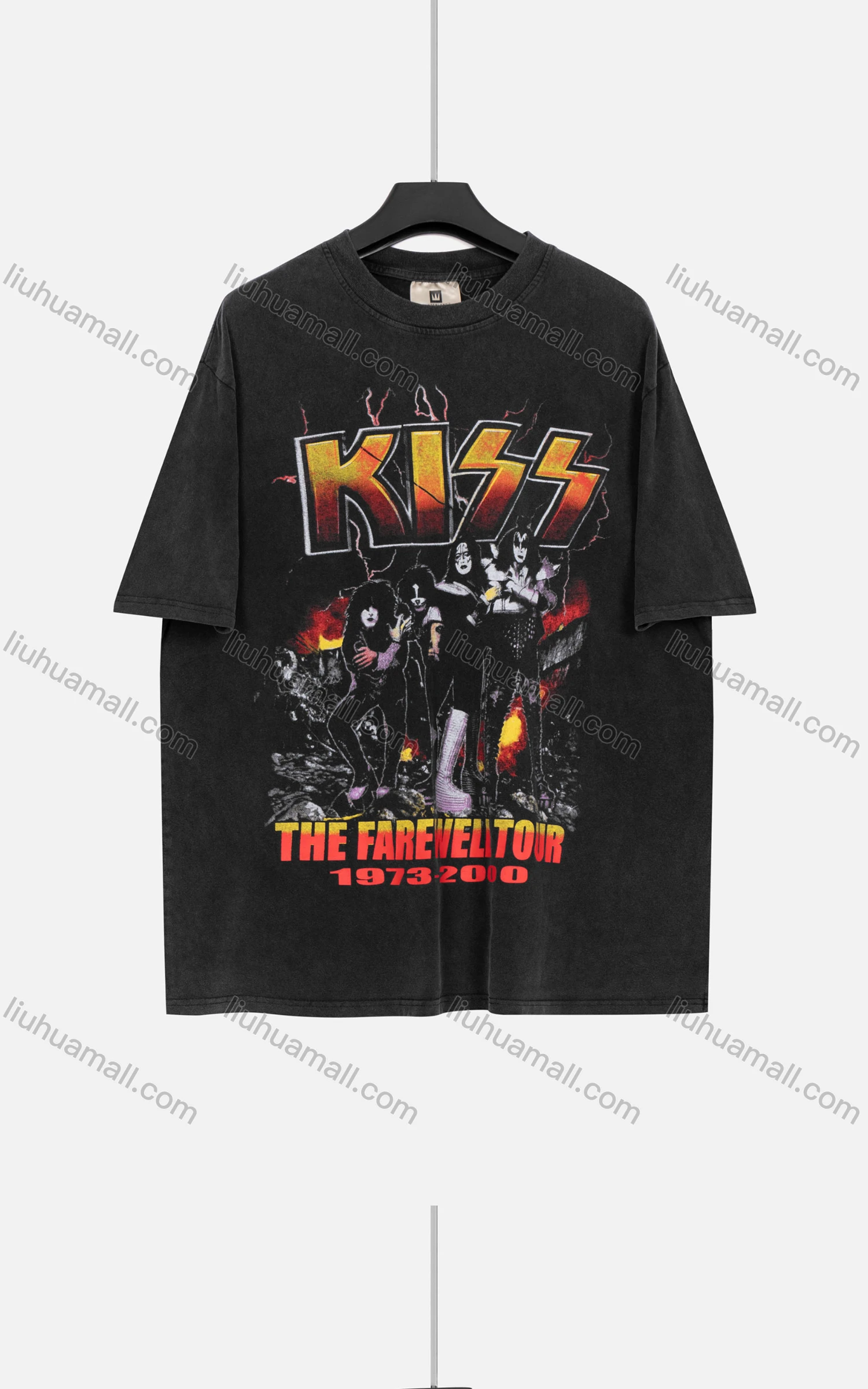 Wholesale Men's Hip Hop Round Neck Loose Fit Short Sleeve Graphic Letter T-shirt - Liuhuamall