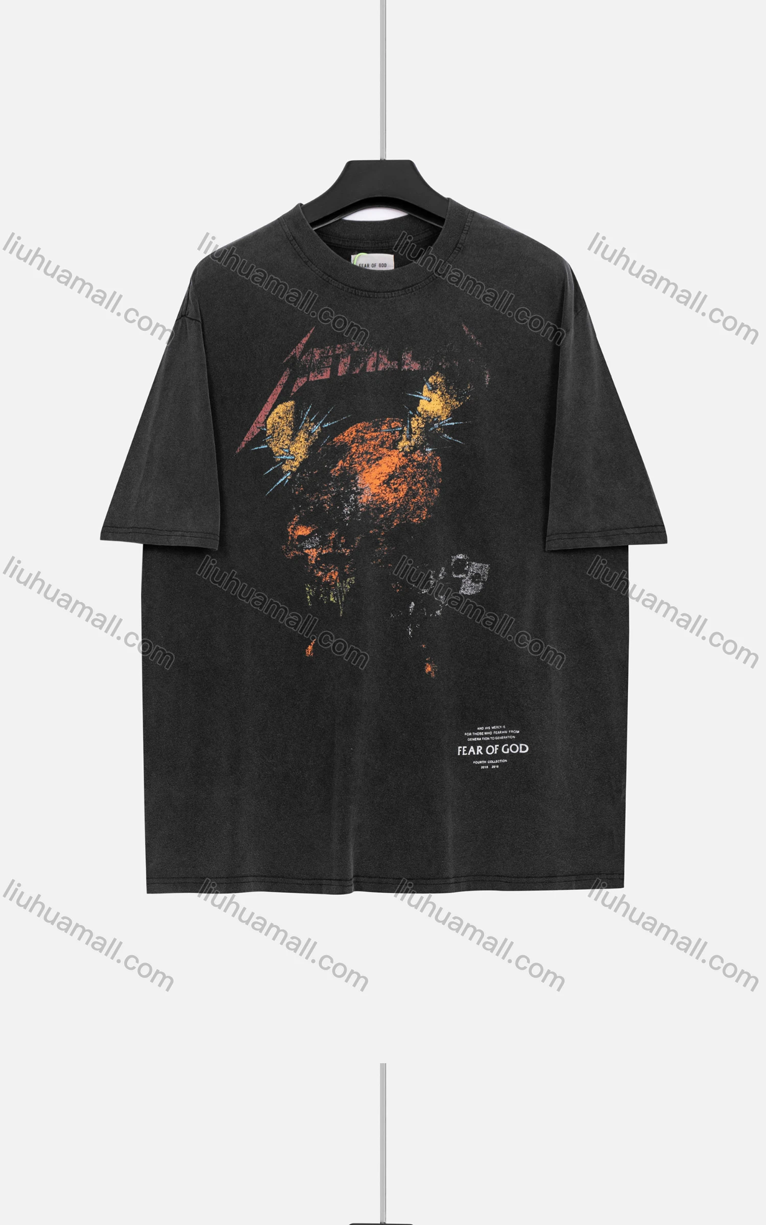 Wholesale Men's Hip Hop Loose Fit Round Neck Short Sleeve Graphic Letter T-shirt - Liuhuamall