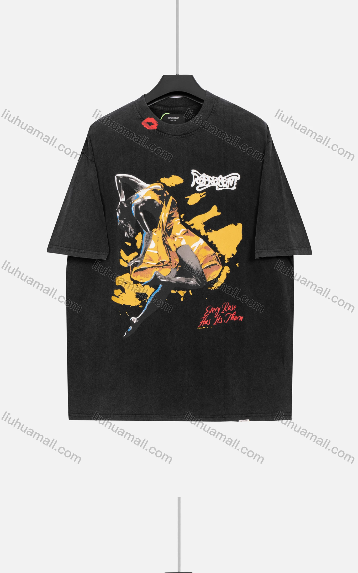 Wholesale Men's Loose Fit Round Neck Short Sleeve Graphic Letter Hip Hop T-shirt - Liuhuamall