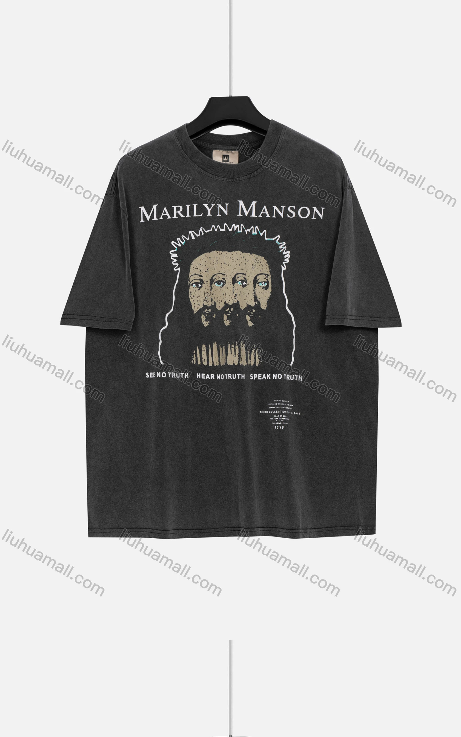 Wholesale Men's Loose Fit Round Neck Short Sleeve Graphic Letter Hip Hop T-shirt - Liuhuamall