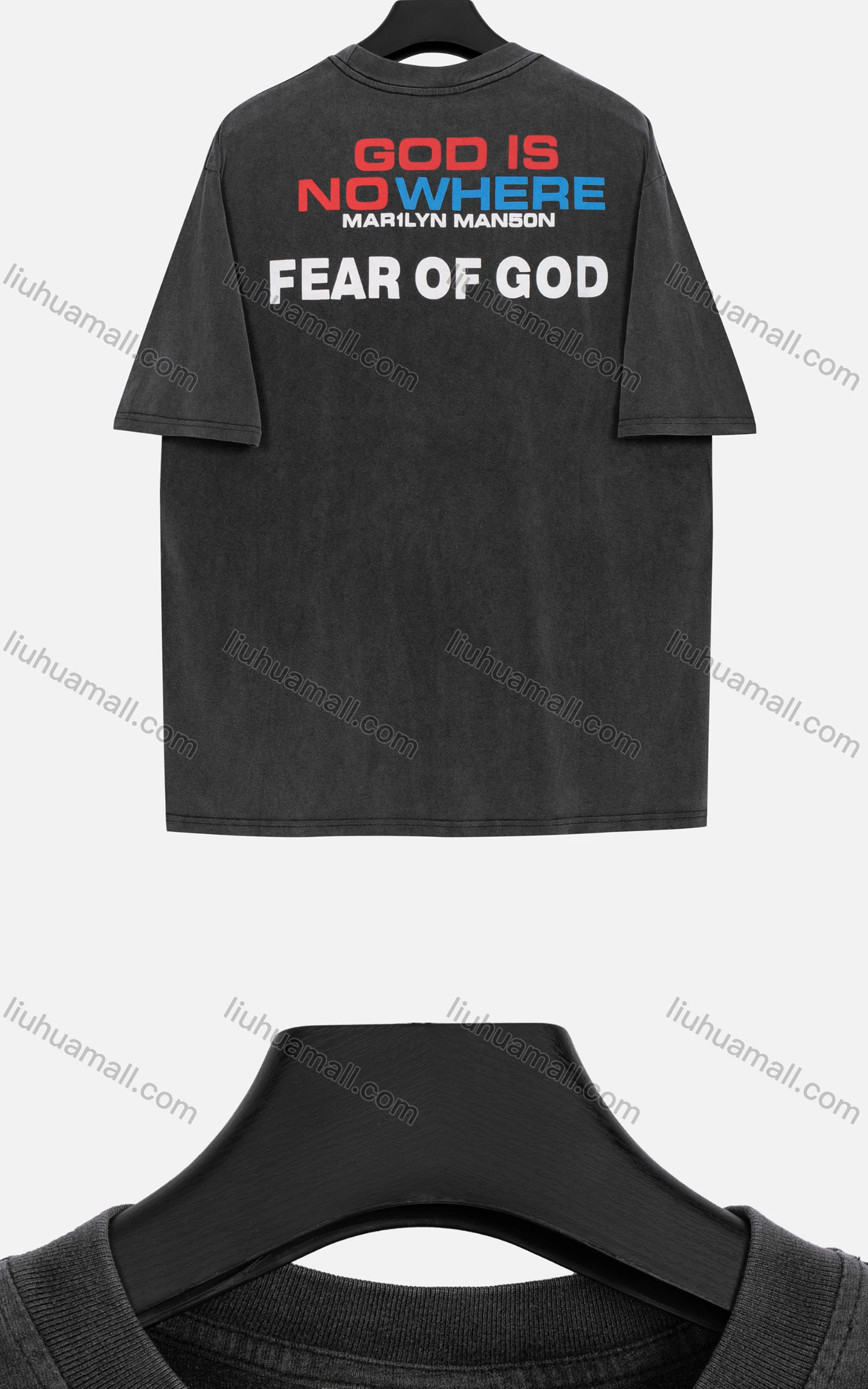 Wholesale Men's Loose Fit Round Neck Short Sleeve Graphic Letter Hip Hop T-shirt - Liuhuamall