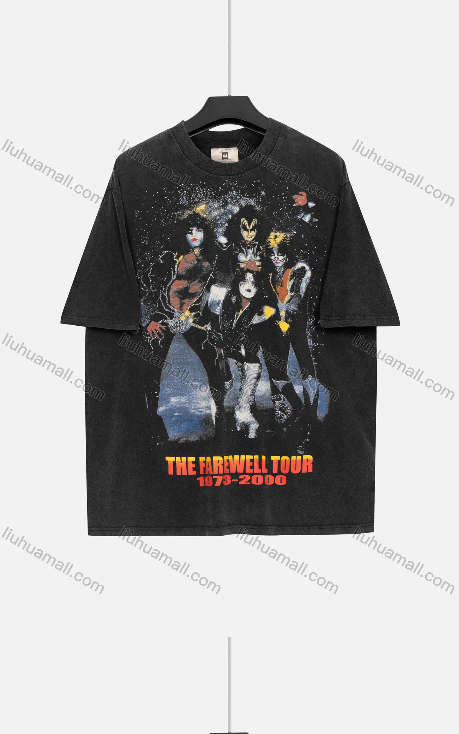 Wholesale Men's Round Neck Short Sleeve Graphic Letter Hip Hop Loose Fit T-shirt - Liuhuamall