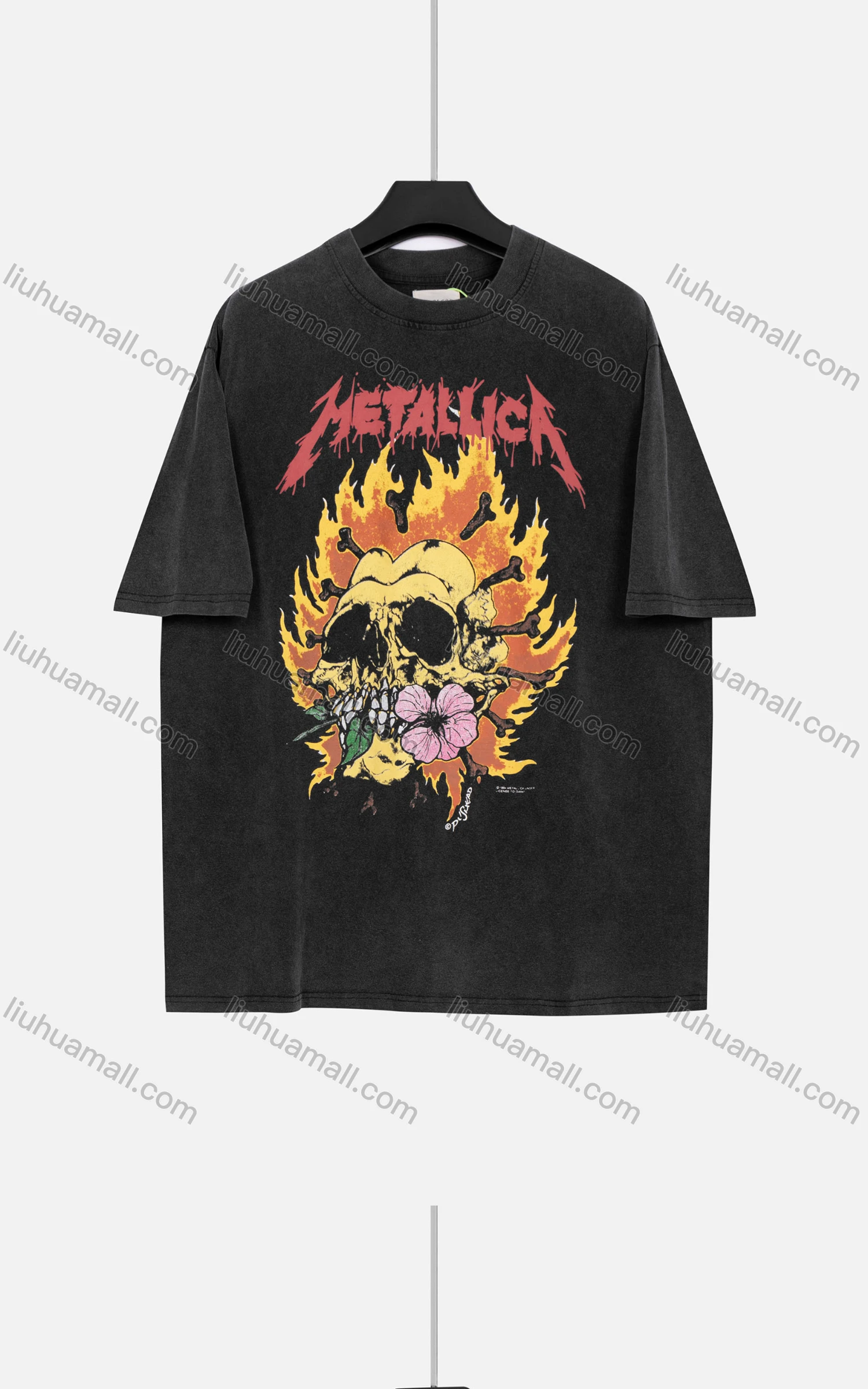 Wholesale Men's Round Neck Short Sleeve Graphic Letter Hip Hop Loose Fit T-shirt - Liuhuamall