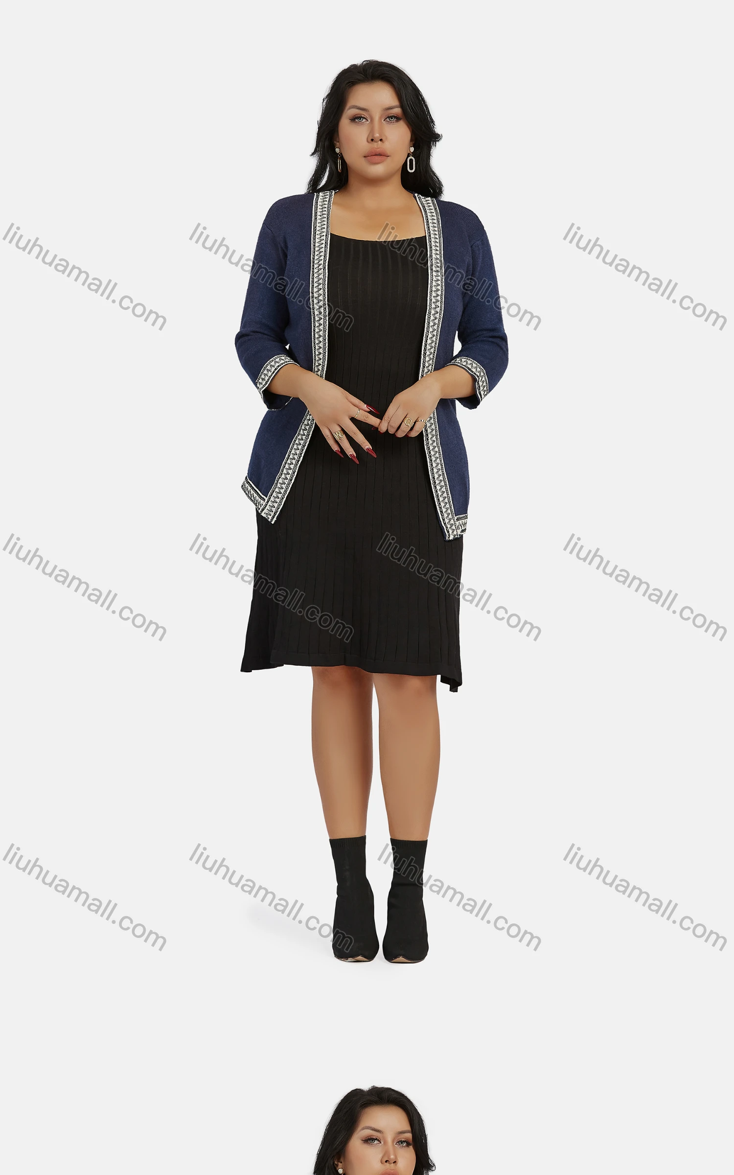 Wholesale Women's Casual Long Sleeve Folk Art Embroidered Cardigan 1528# - Liuhuamall