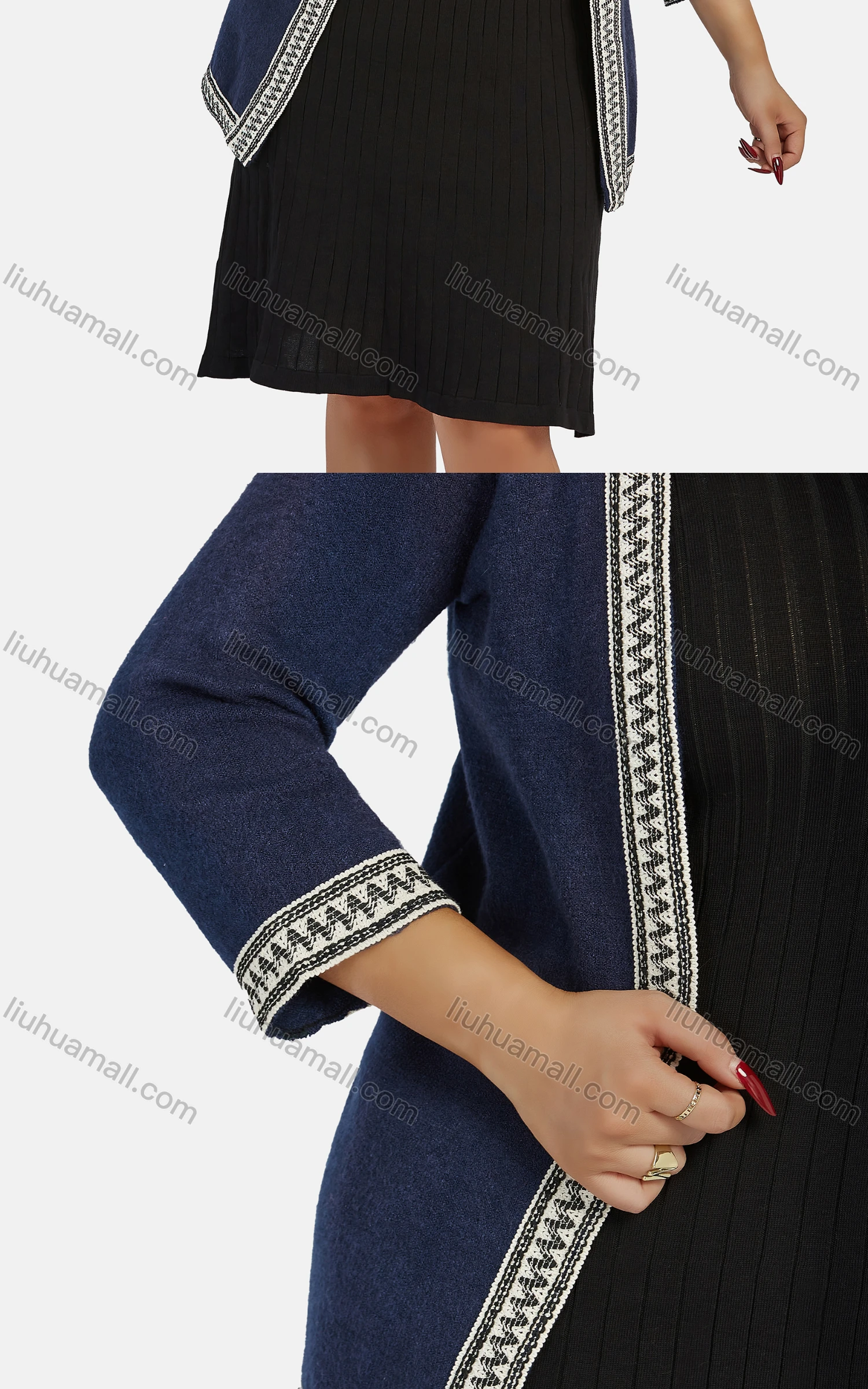 Wholesale Women's Casual Long Sleeve Folk Art Embroidered Cardigan 1528# - Liuhuamall