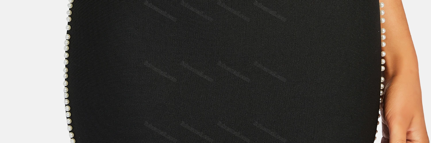 Wholesale Women's Sexy Bodycon Plain High Waist Zip Back Pearl Decor Short Cami Dress - Liuhuamall