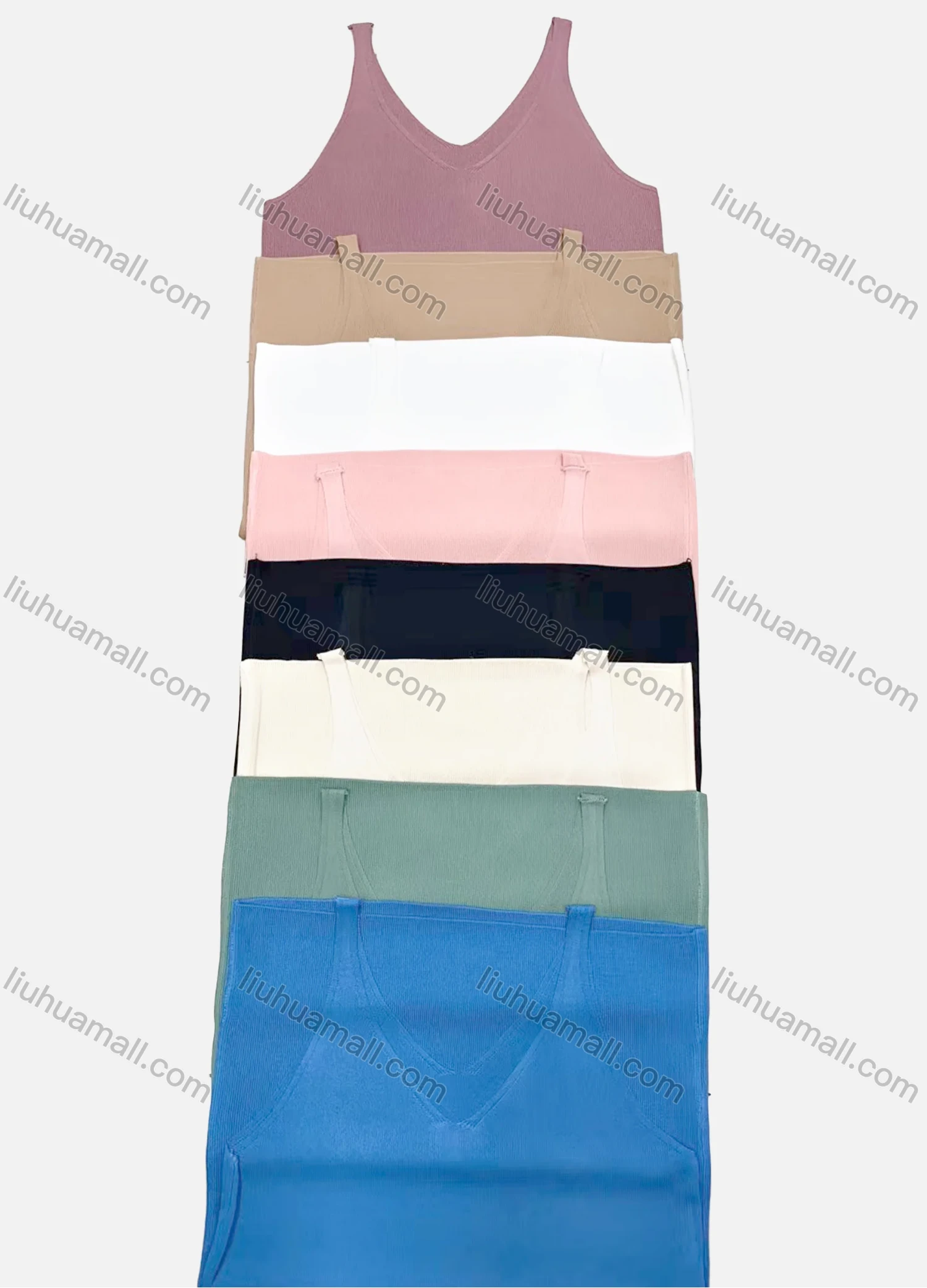 Wholesale Women's Casual Plain Scoop Neck Ribbed Tank Top 107# - Liuhuamall