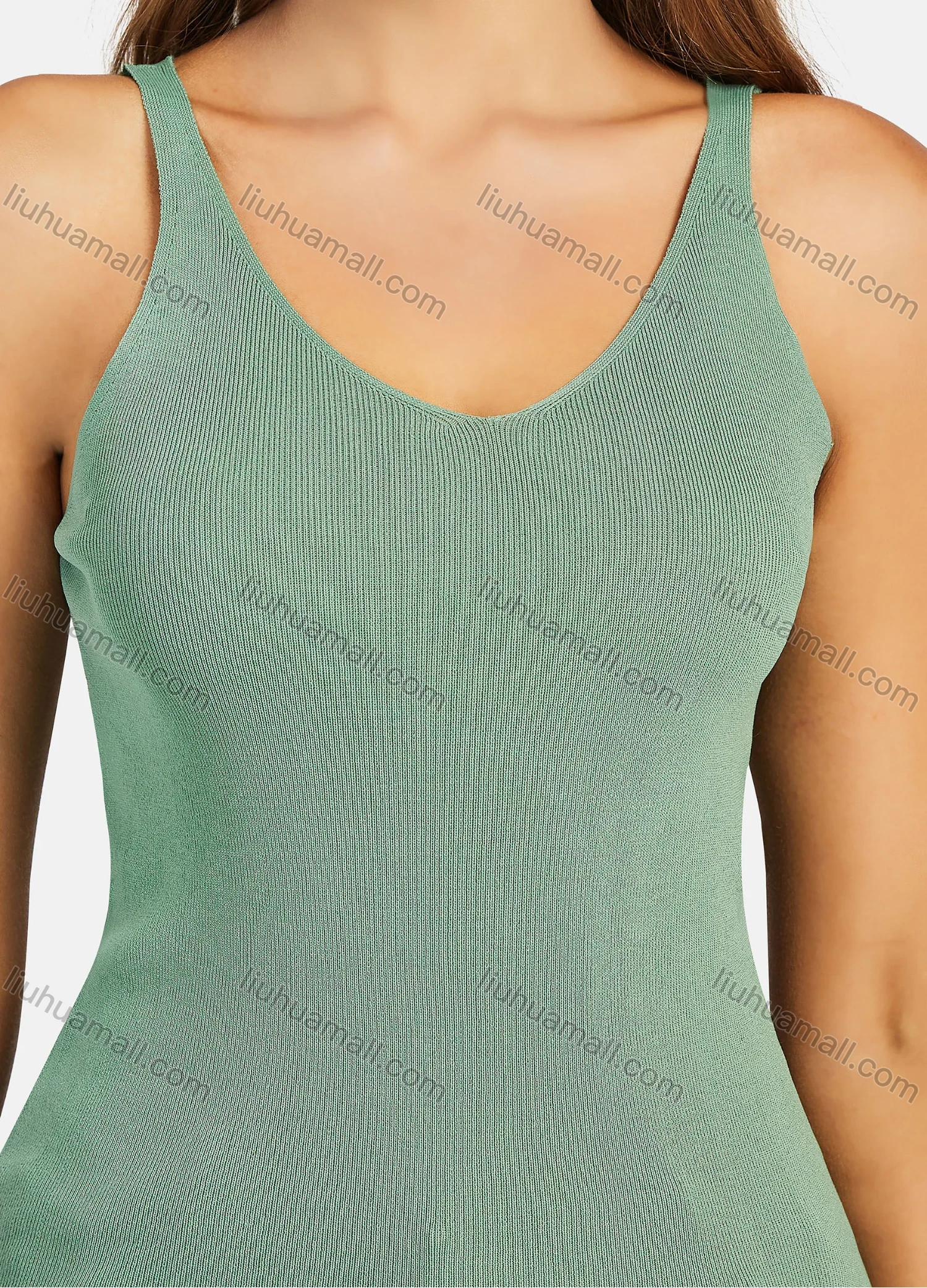 Wholesale Women's Casual Plain Scoop Neck Ribbed Tank Top 107# - Liuhuamall