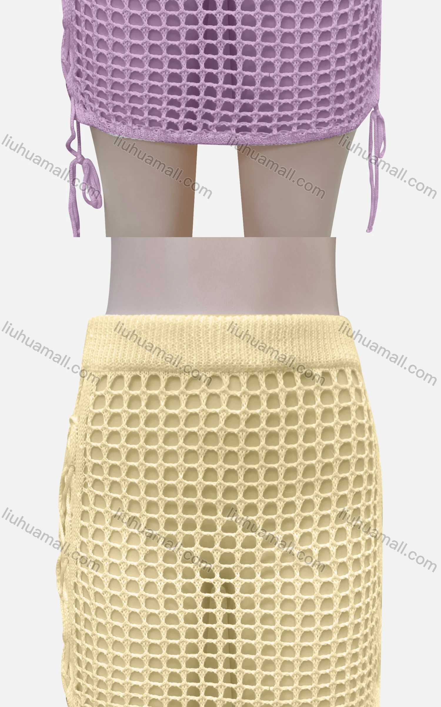 Wholesale Women's Sexy Plain Hollow Out Criss Cross Elastic Waist Short Cover Up Skirt J11# - Liuhuamall
