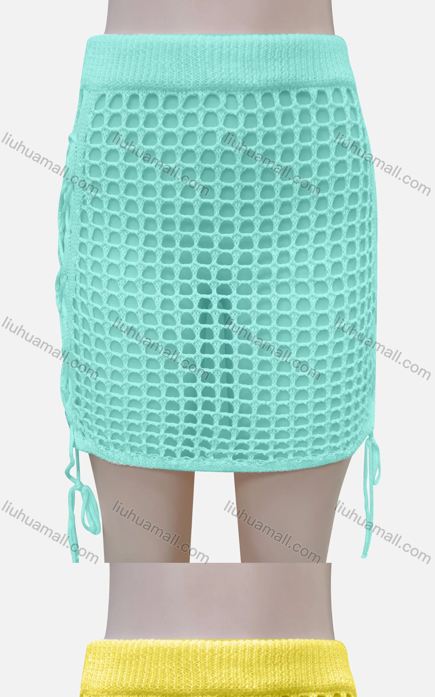 Wholesale Women's Sexy Plain Hollow Out Criss Cross Elastic Waist Short Cover Up Skirt J11# - Liuhuamall