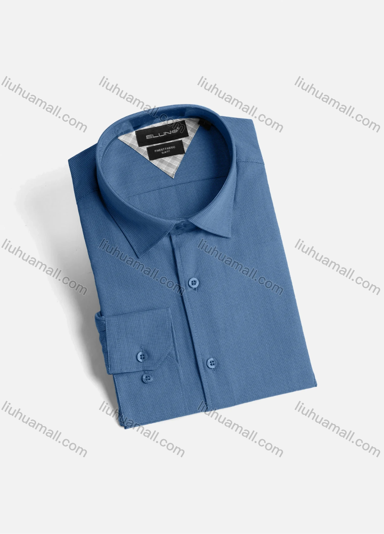 Wholesale Men's Casual Plain Collared Button Down Long Sleeve Shirt 0812# - Liuhuamall