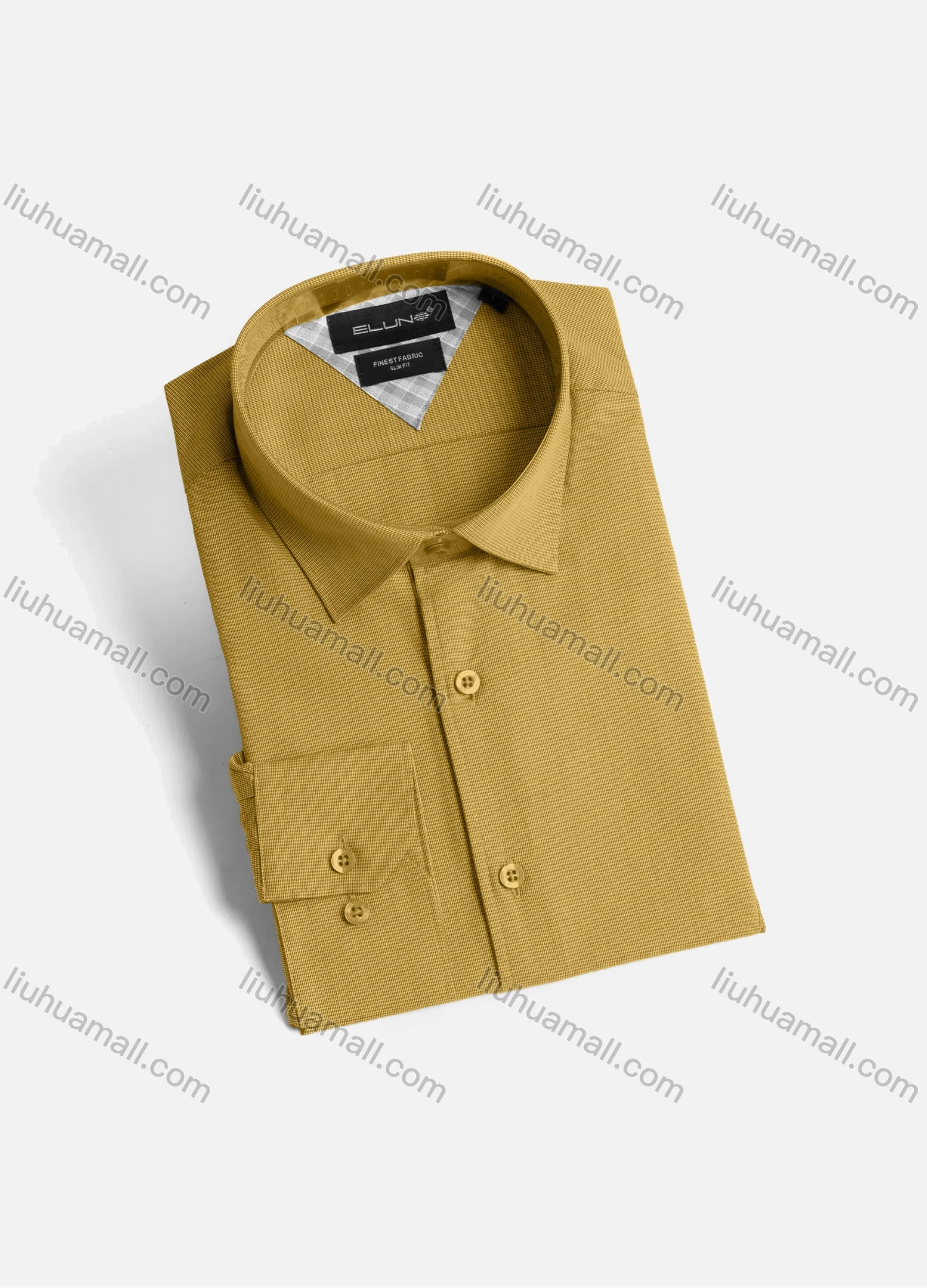 Wholesale Men's Casual Plain Collared Button Down Long Sleeve Shirt 0812# - Liuhuamall
