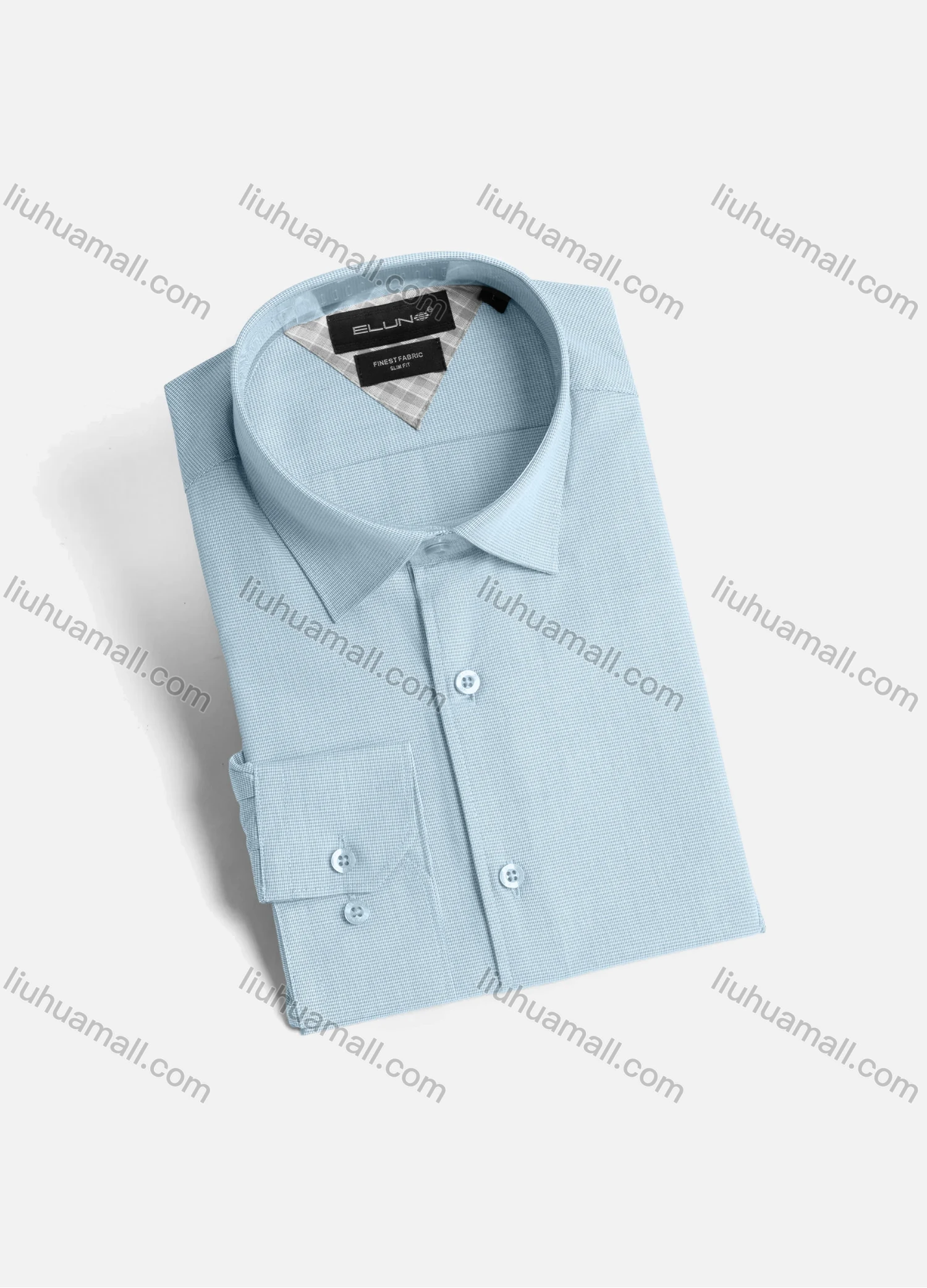 Wholesale Men's Casual Plain Collared Button Down Long Sleeve Shirt 0812# - Liuhuamall