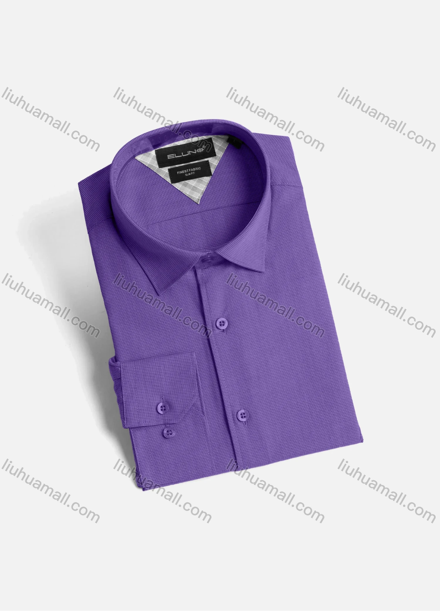 Wholesale Men's Casual Plain Collared Button Down Long Sleeve Shirt 0812# - Liuhuamall