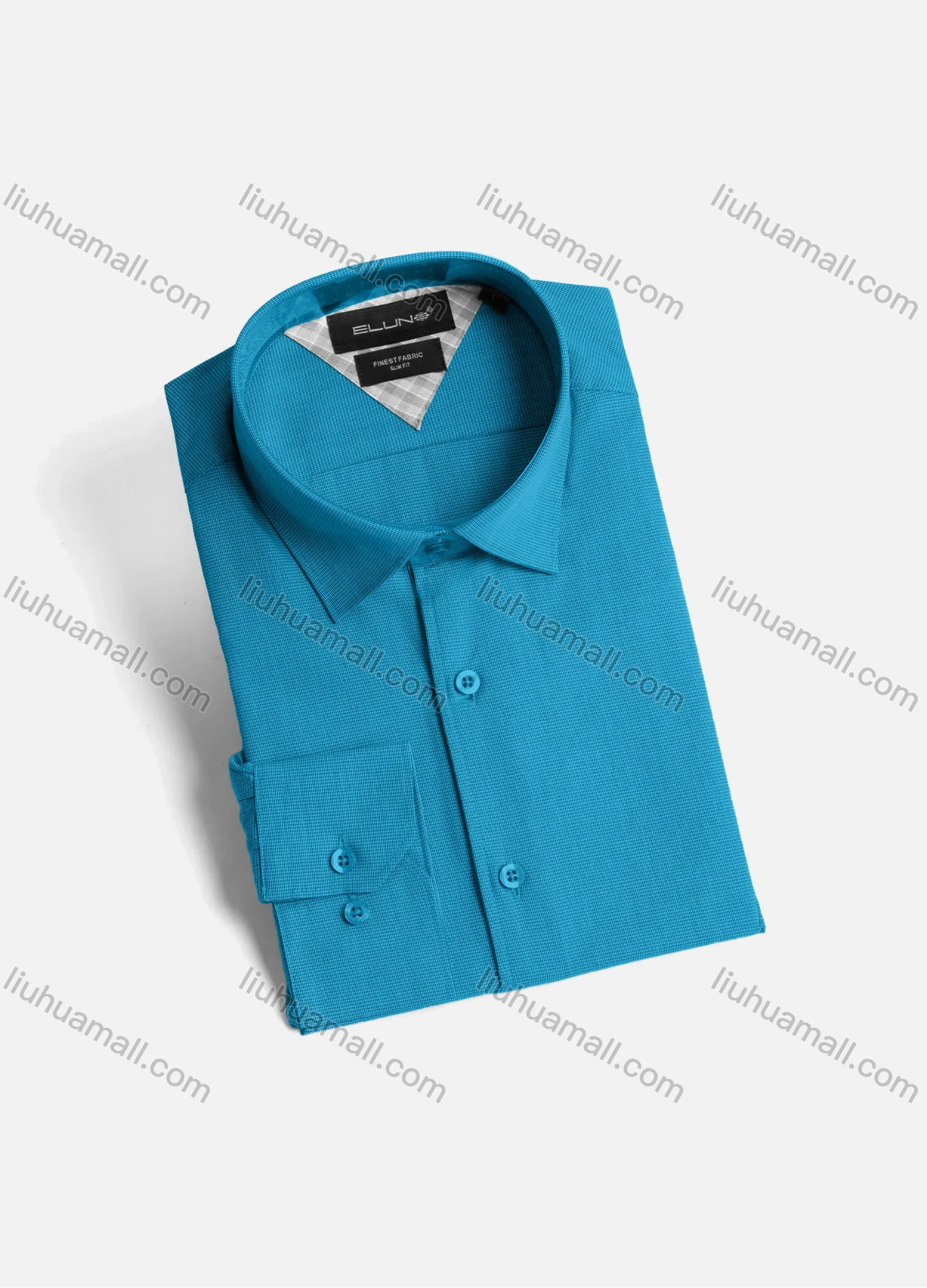 Wholesale Men's Casual Plain Collared Button Down Long Sleeve Shirt 0812# - Liuhuamall