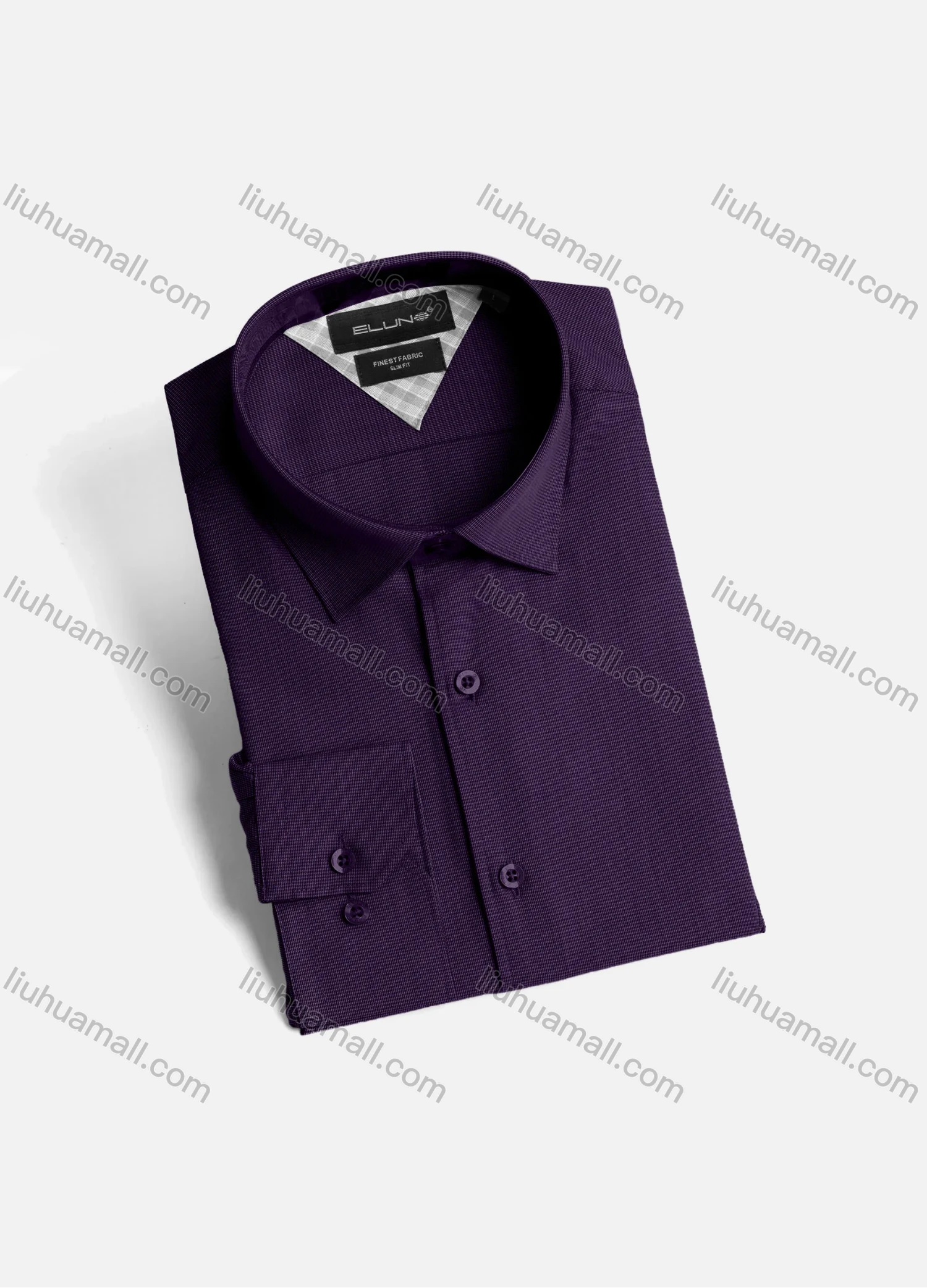 Wholesale Men's Casual Plain Collared Button Down Long Sleeve Shirt 0812# - Liuhuamall