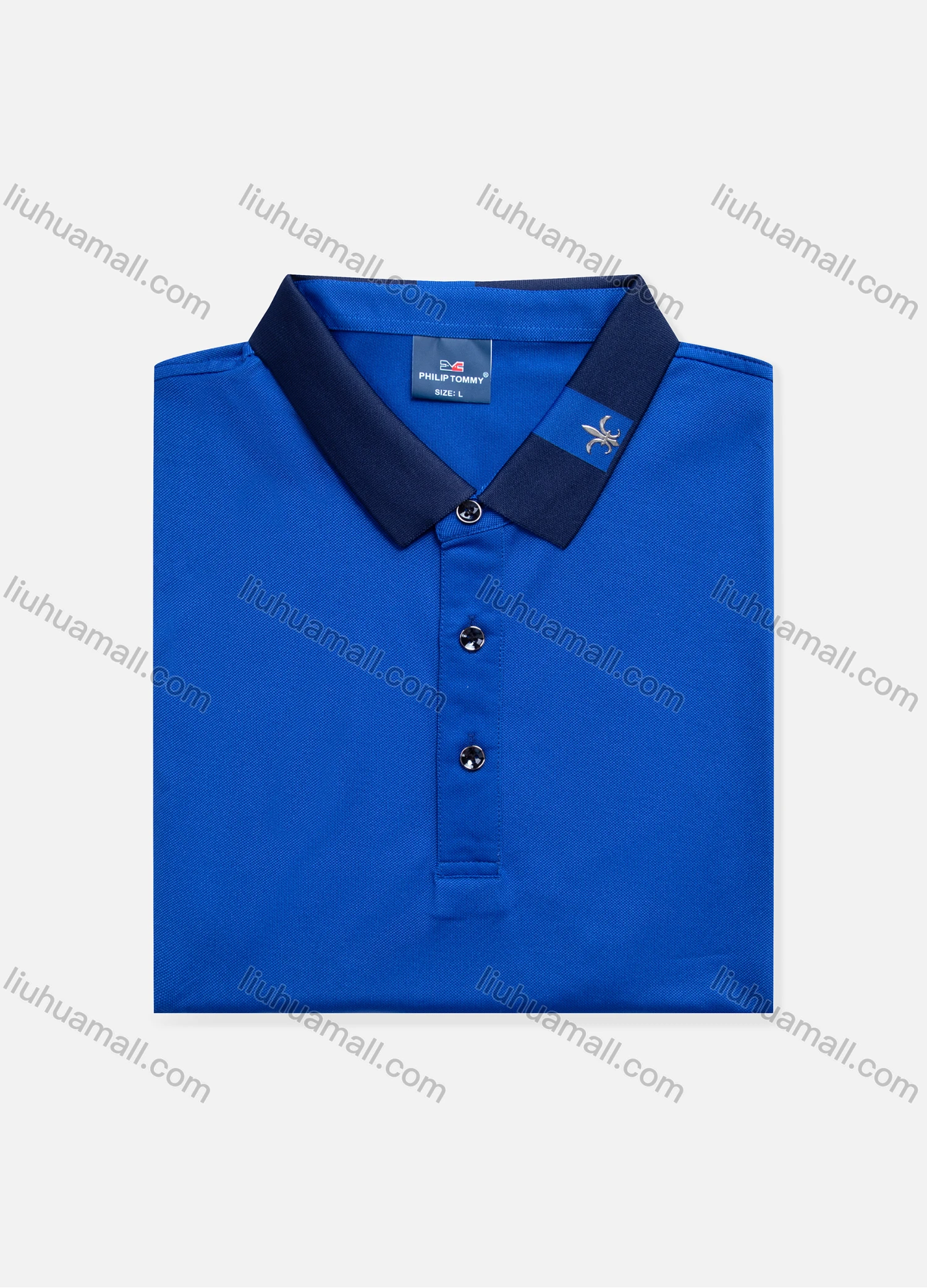 Wholesale Men's Casual Plain Button Front Short Sleeve Polo Shirt 2298# - Liuhuamall
