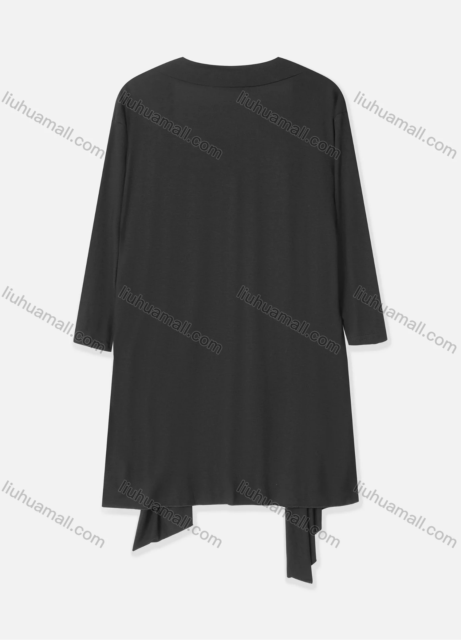 Wholesale Women's Causal Plain Long Sleeve Open Front Mid Length Cardigan - Liuhuamall