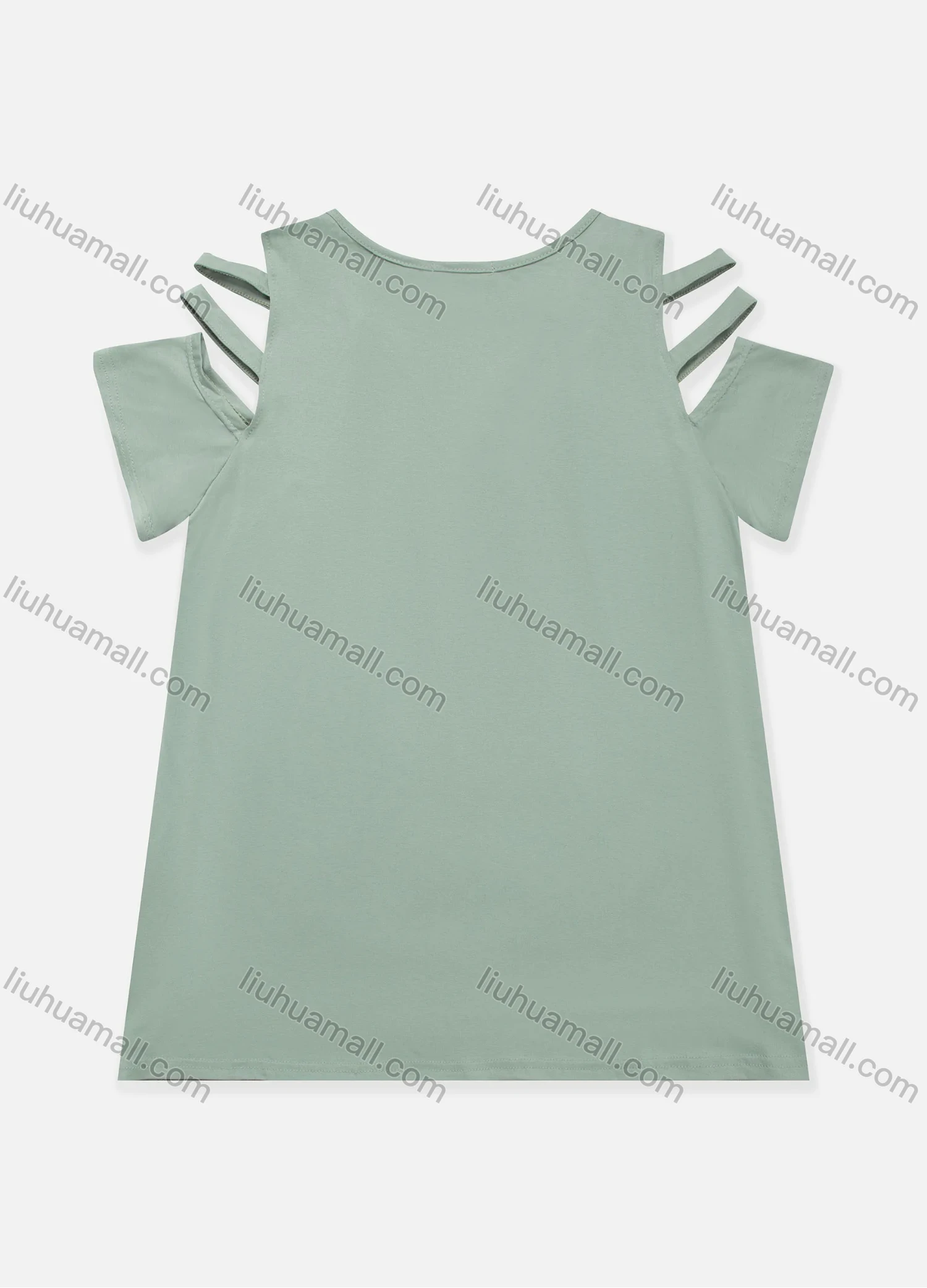 Wholesale Women's Casual Plain Quarter Zip Cold Shoulder Short Sleeve Blouse - Liuhuamall