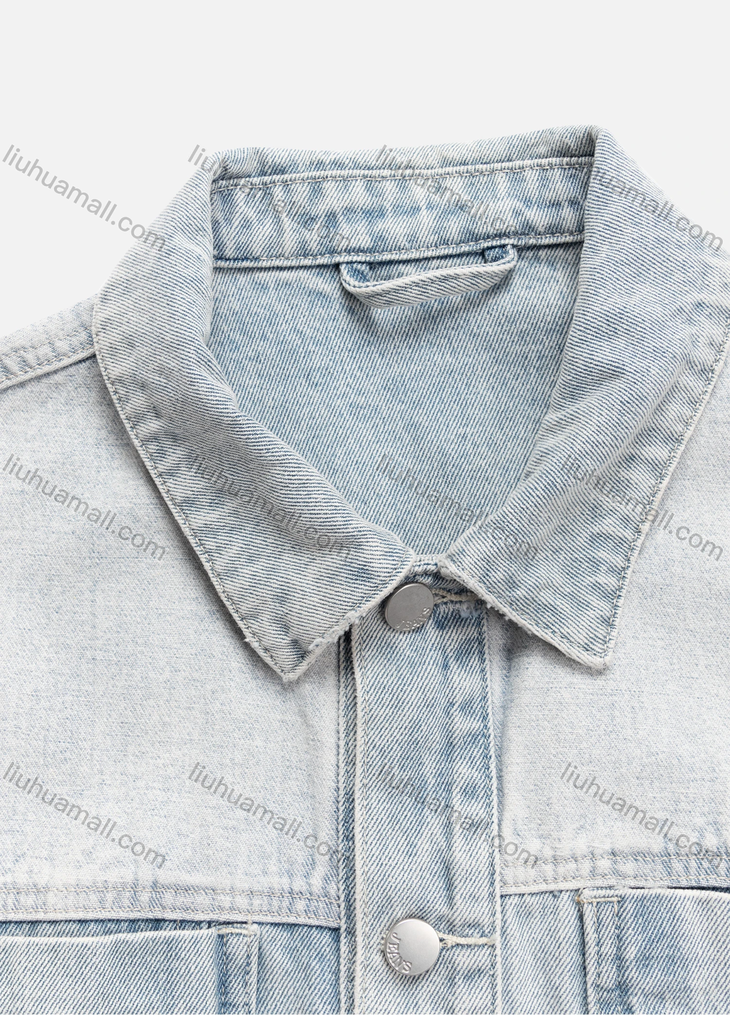 Wholesale Women's Casual Patchwork Long Sleeve Button Down Patch Pockets Denim Jacket B002# - Liuhuamall