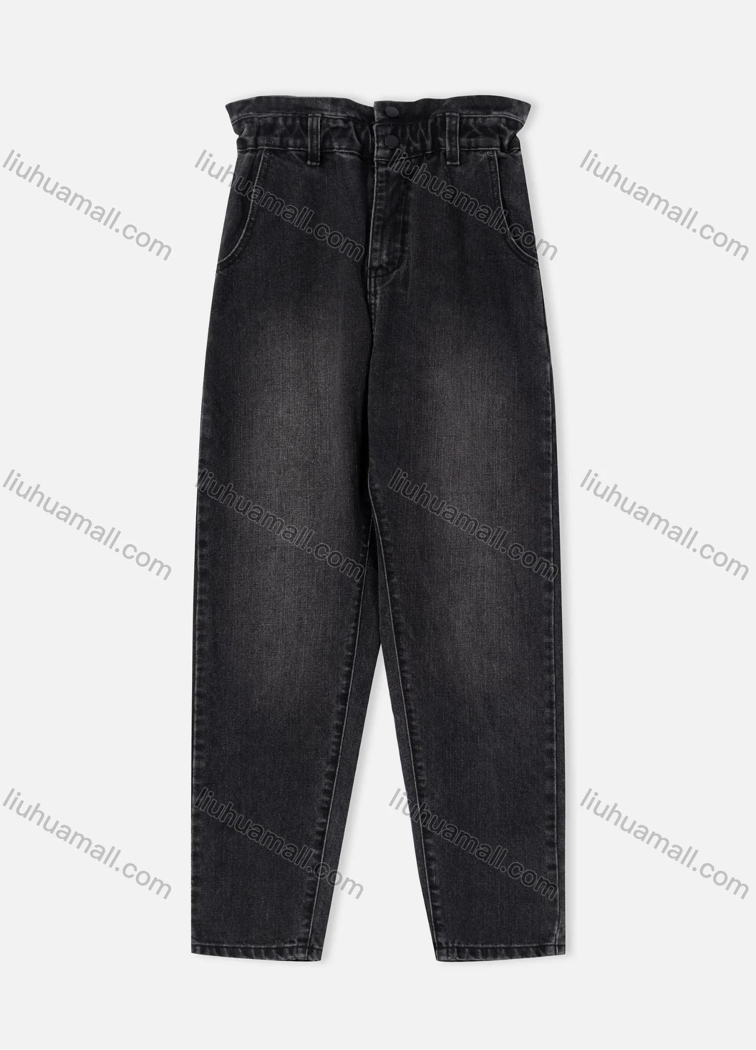 Wholesale Women's Casual Plain 100%Cotton Distressed High Waist Ankle Length Jean B003# - Liuhuamall