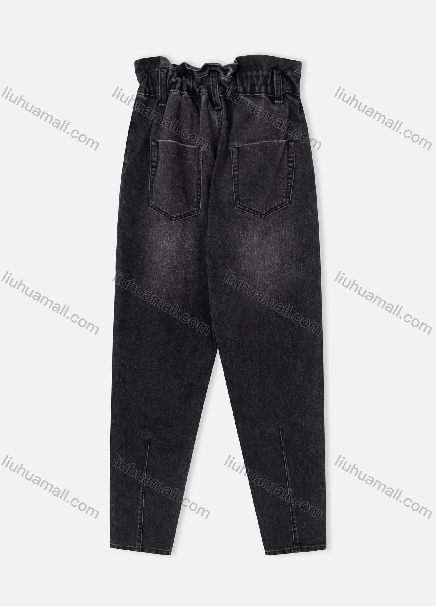 Wholesale Women's Casual Plain 100%Cotton Distressed High Waist Ankle Length Jean B003# - Liuhuamall