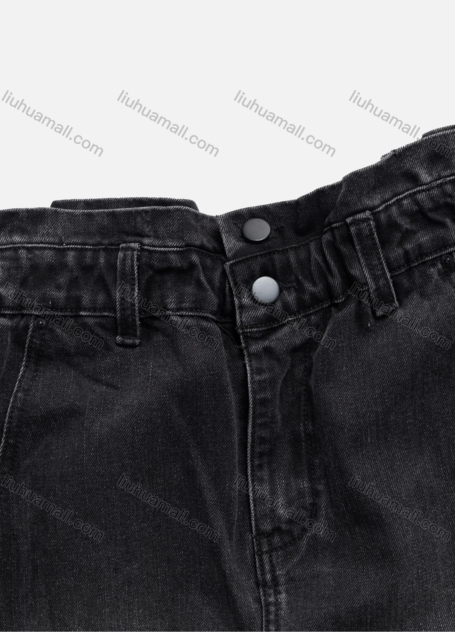 Wholesale Women's Casual Plain 100%Cotton Distressed High Waist Ankle Length Jean B003# - Liuhuamall